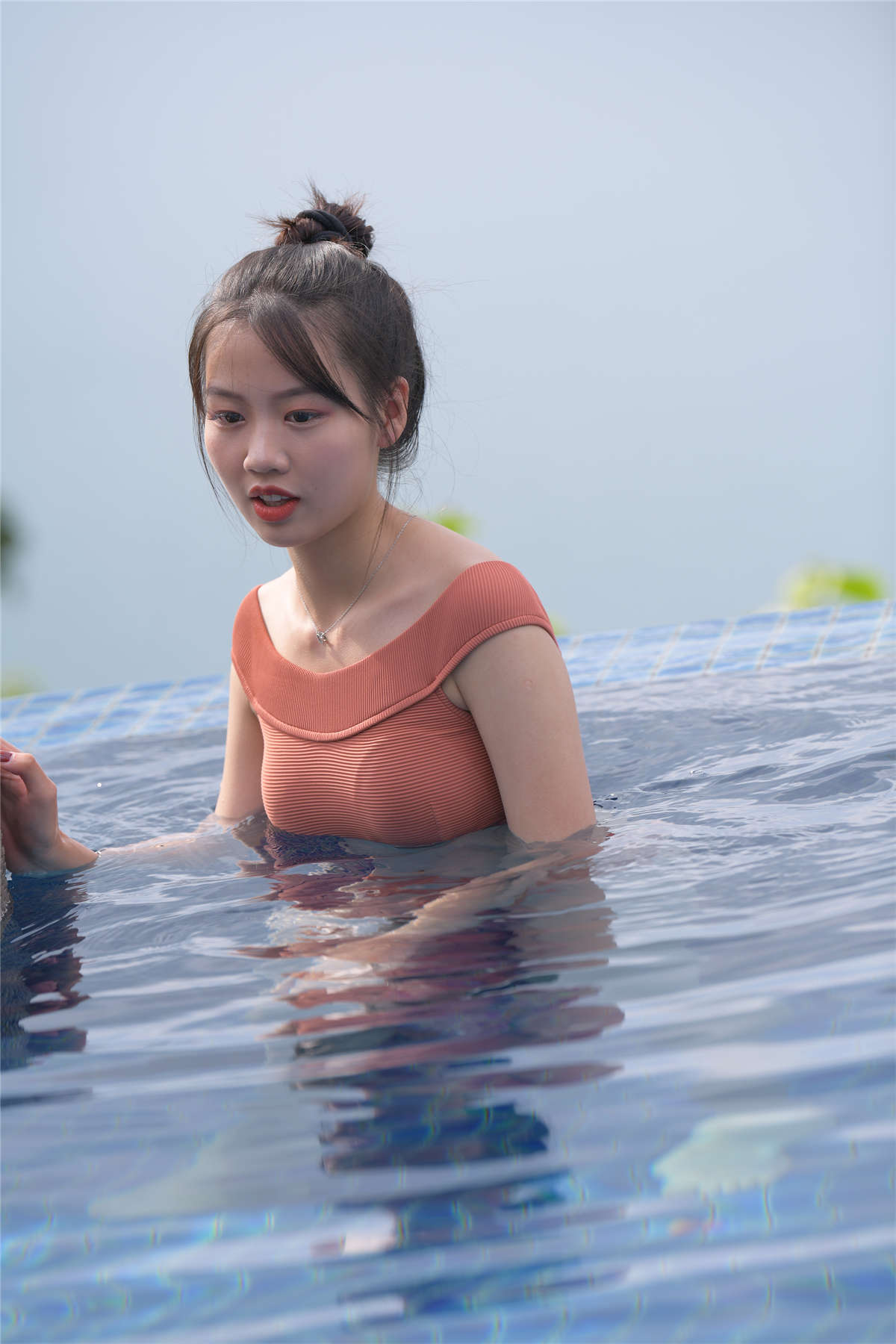 苏梅岛旅拍 Moyunia 粉橙-03-日更街拍