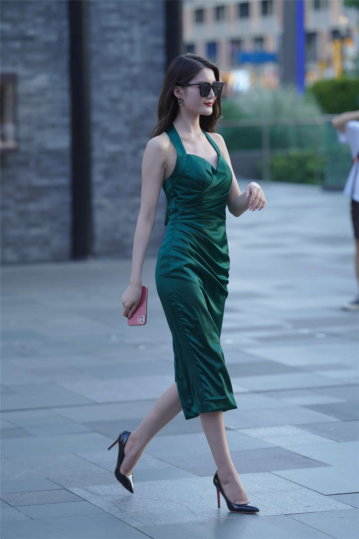 绿色长裙-日更街拍