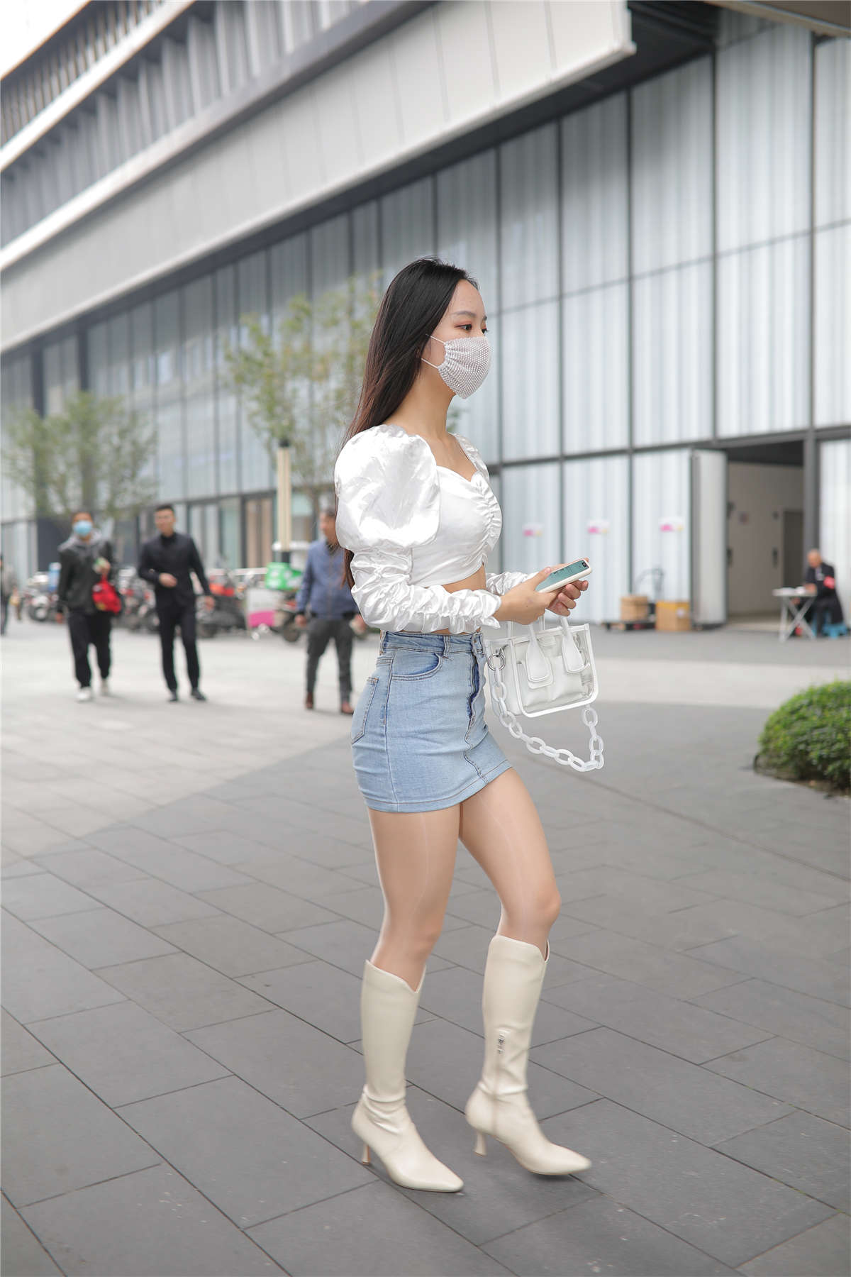 [魔镜原创摄影]牛仔裙美女-日更街拍