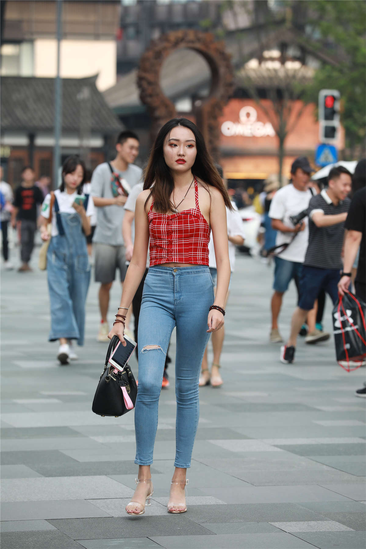 图片[2]-[魔镜原创摄影]苗条身材牛仔紧身气质美女原图-日更街拍