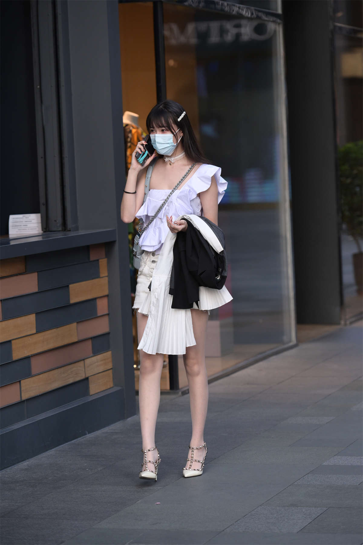 图片[2]-清新白色牛仔裙-日更街拍