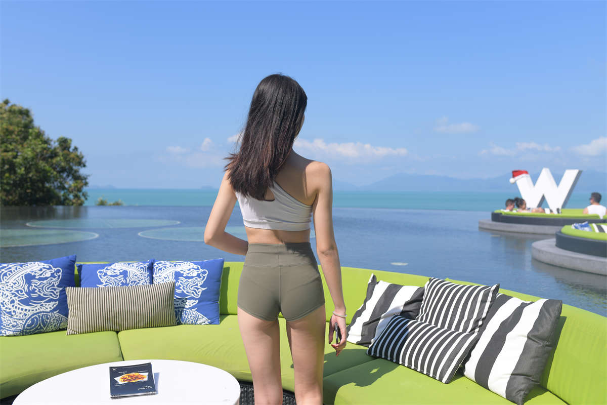 苏梅岛旅拍 Moyunia 白色短-01-日更街拍