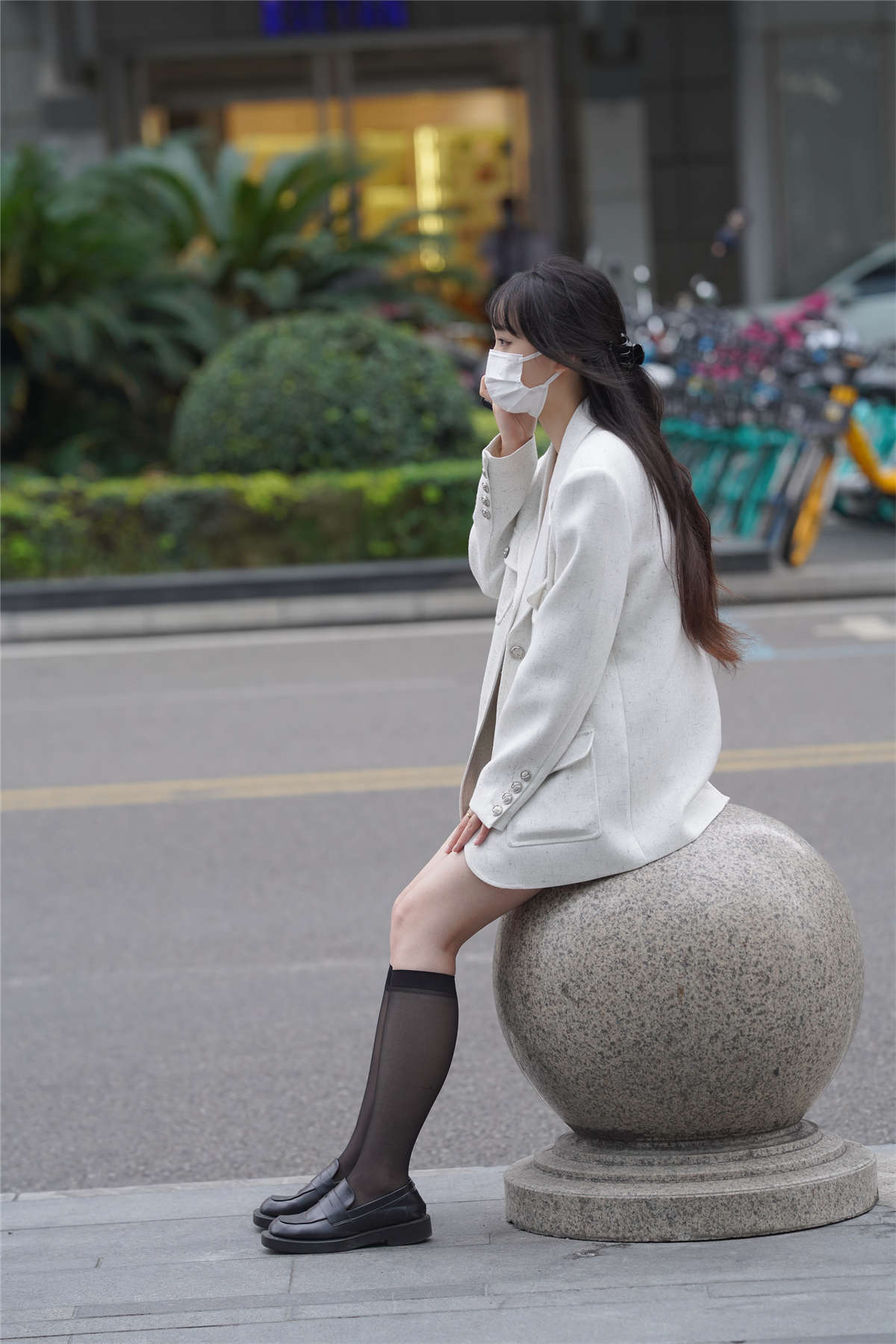 白色西装外套-日更街拍