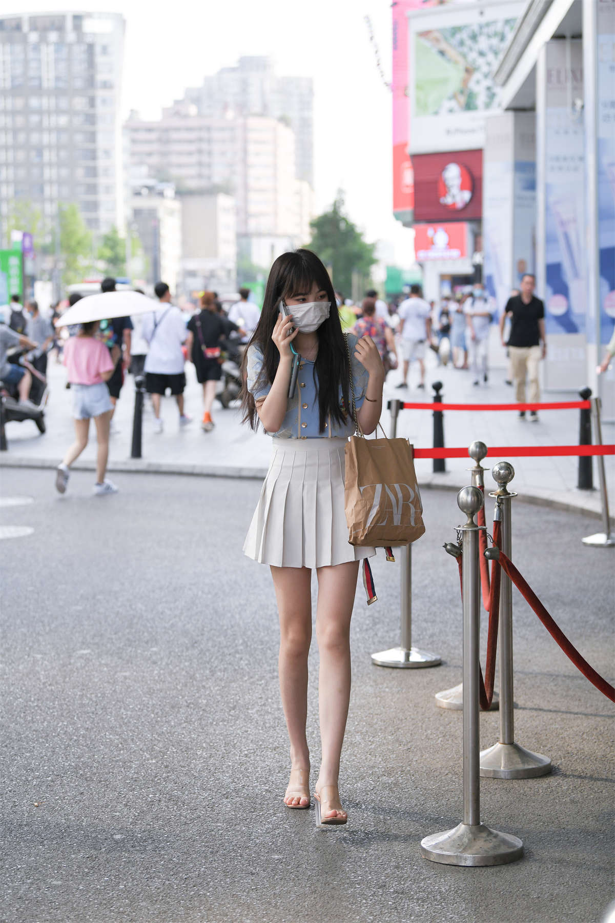 图片[2]-魅力白色百褶裙-日更街拍