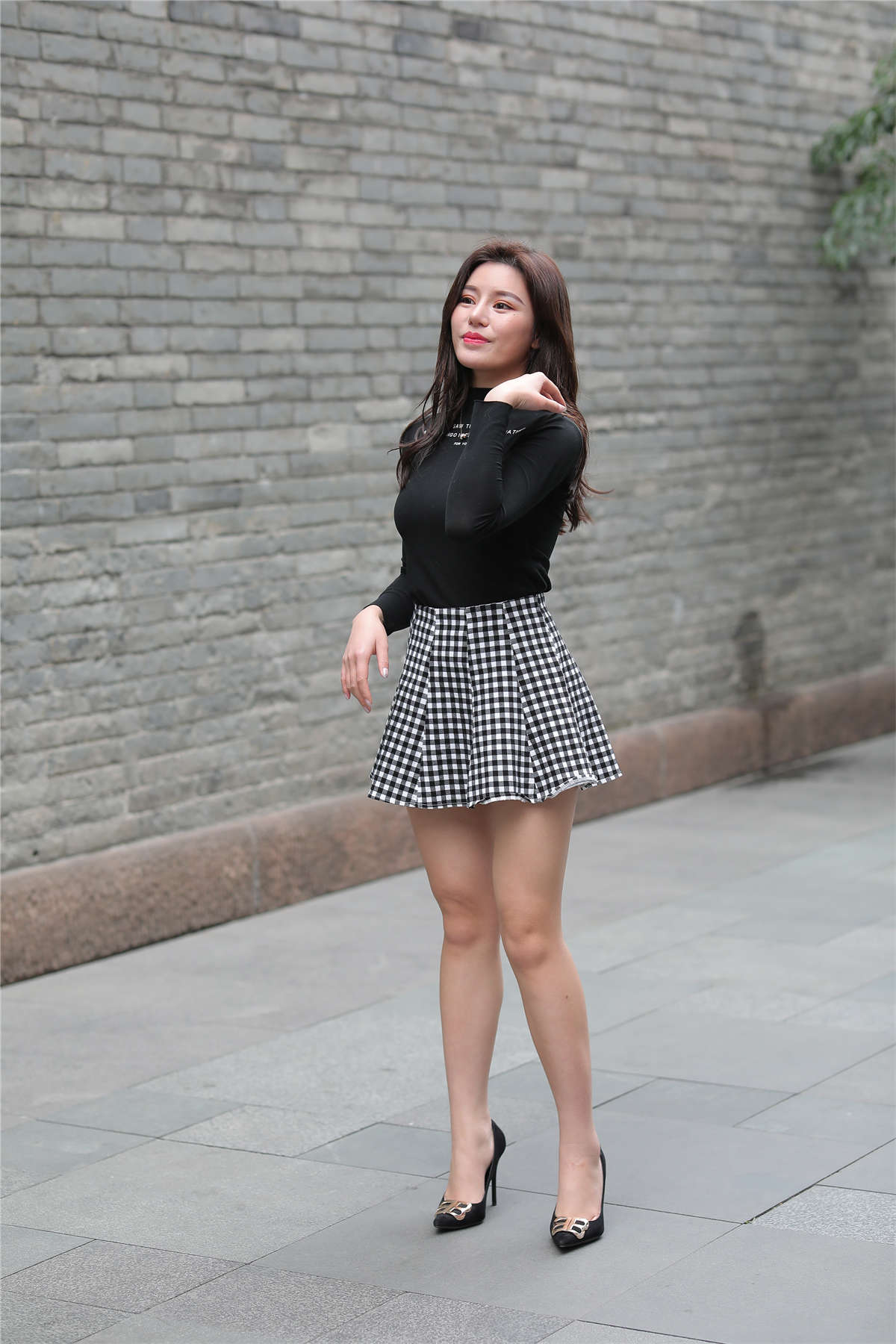 图片[2]-格子百褶裙-日更街拍