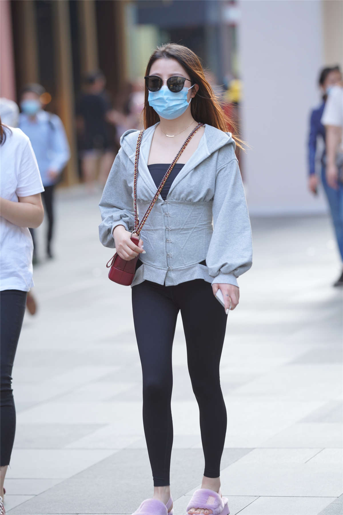 图片[2]-瑜伽裤黑白搭配-日更街拍