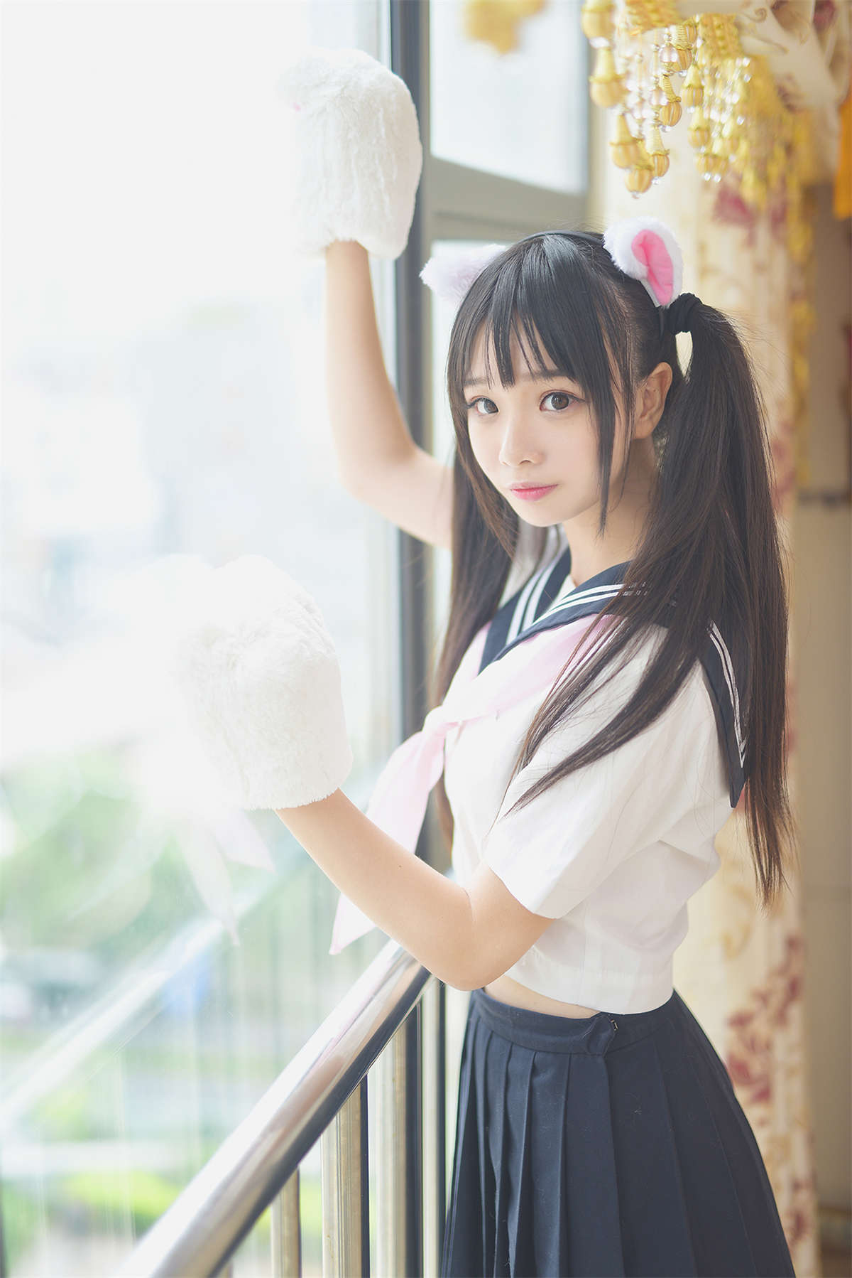 图片[2]-风之领域 NO.161 喵喵校服少女-日更街拍