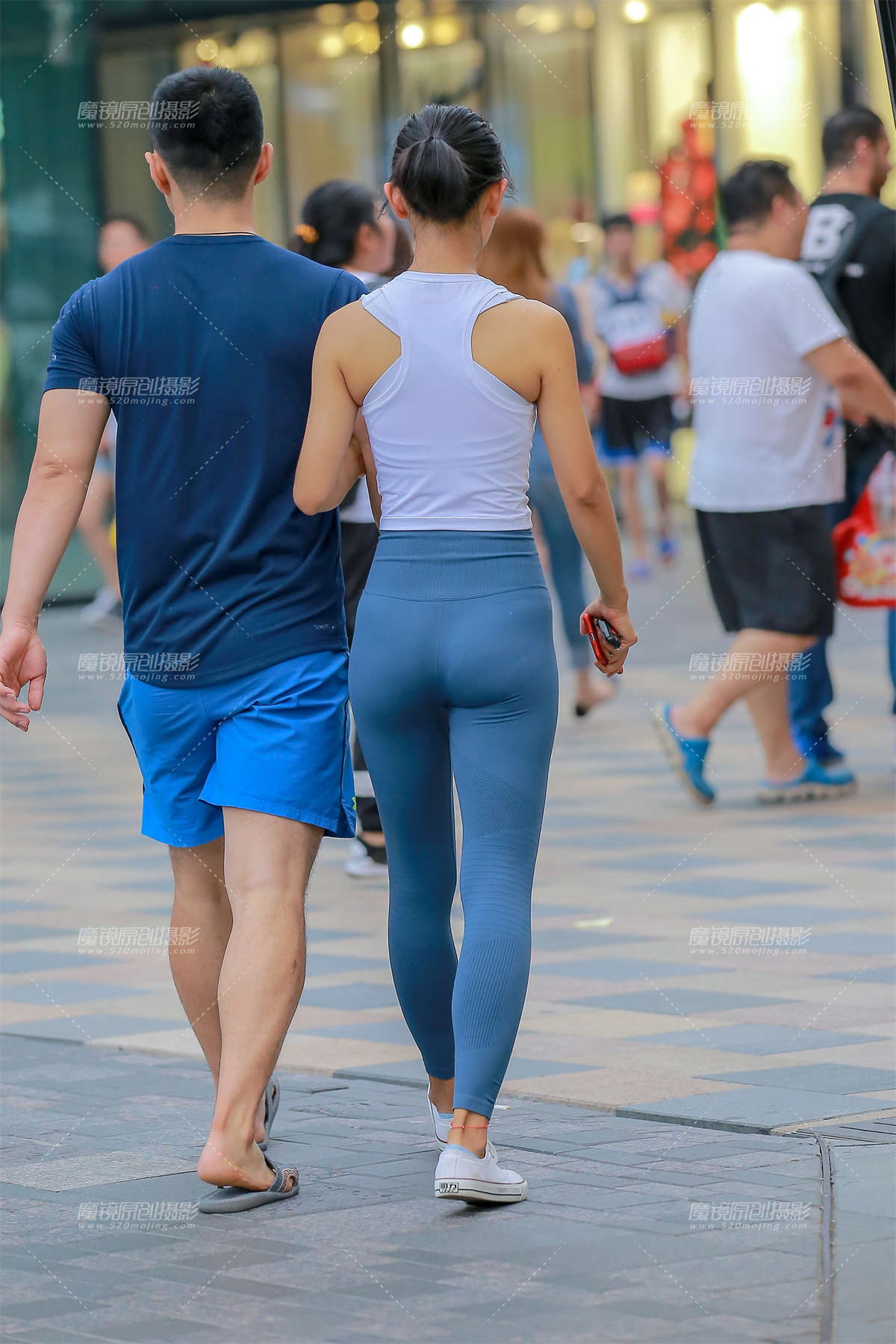图片[2]-深蓝瑜伽服小妹-日更街拍