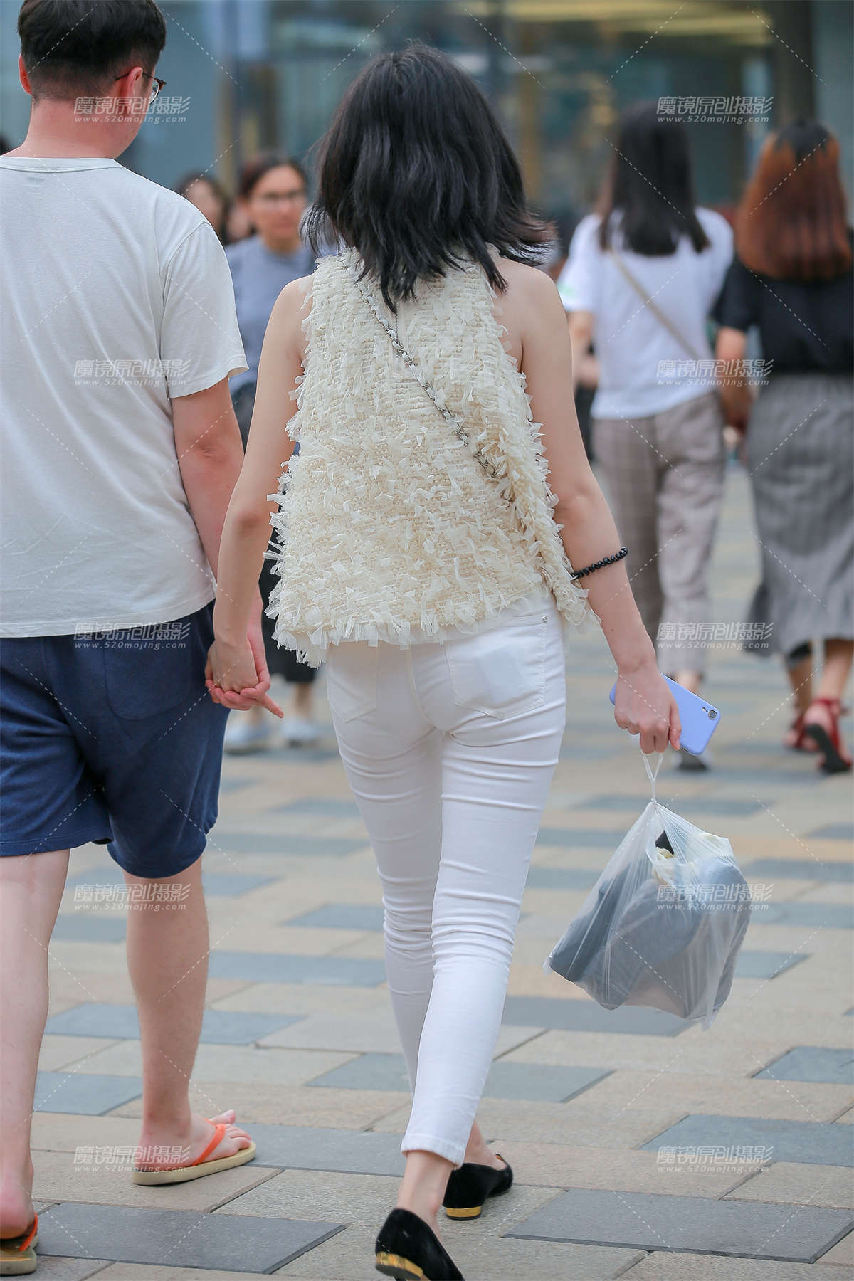 图片[2]-白色紧身裤-日更街拍