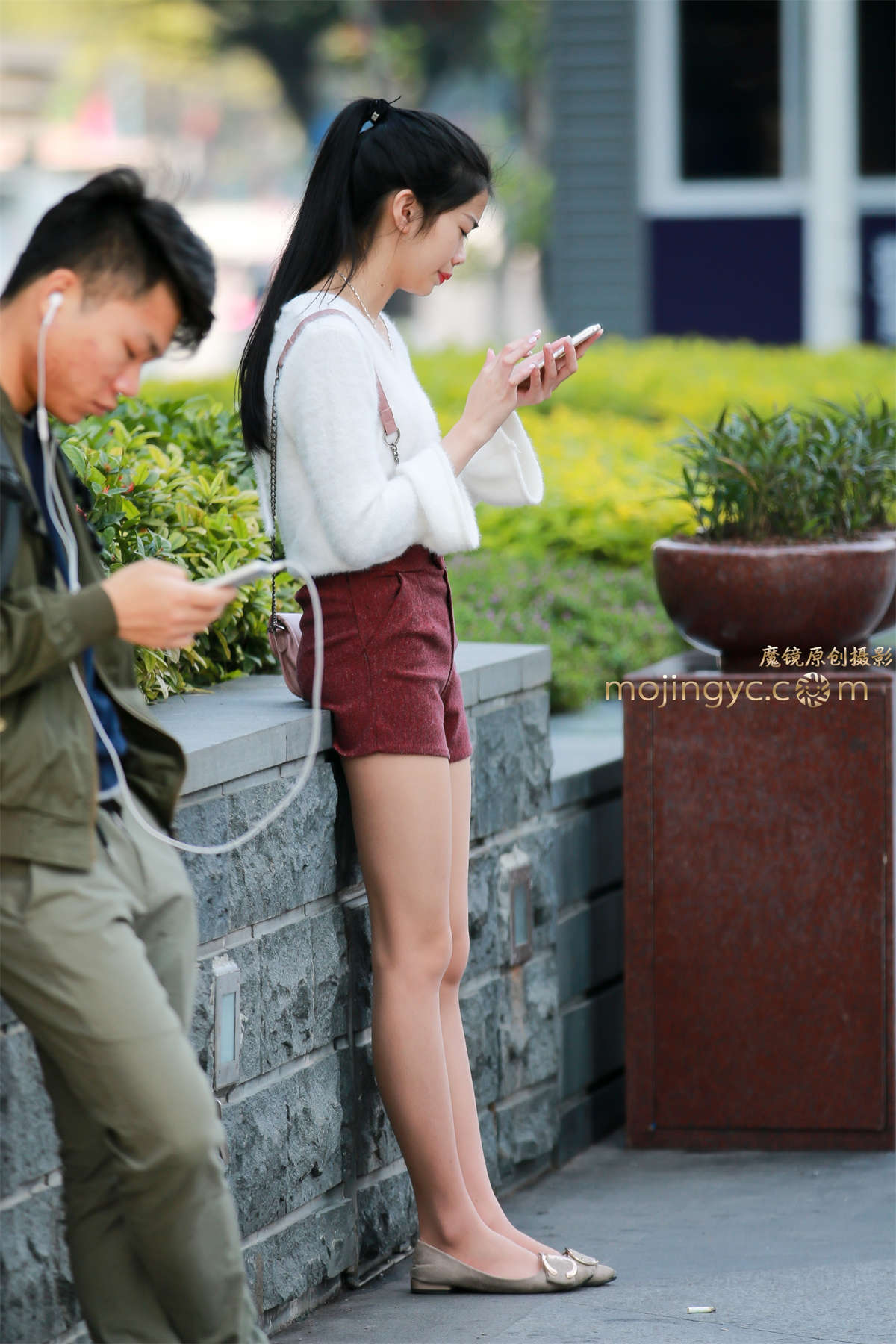 肉丝短裤-日更街拍