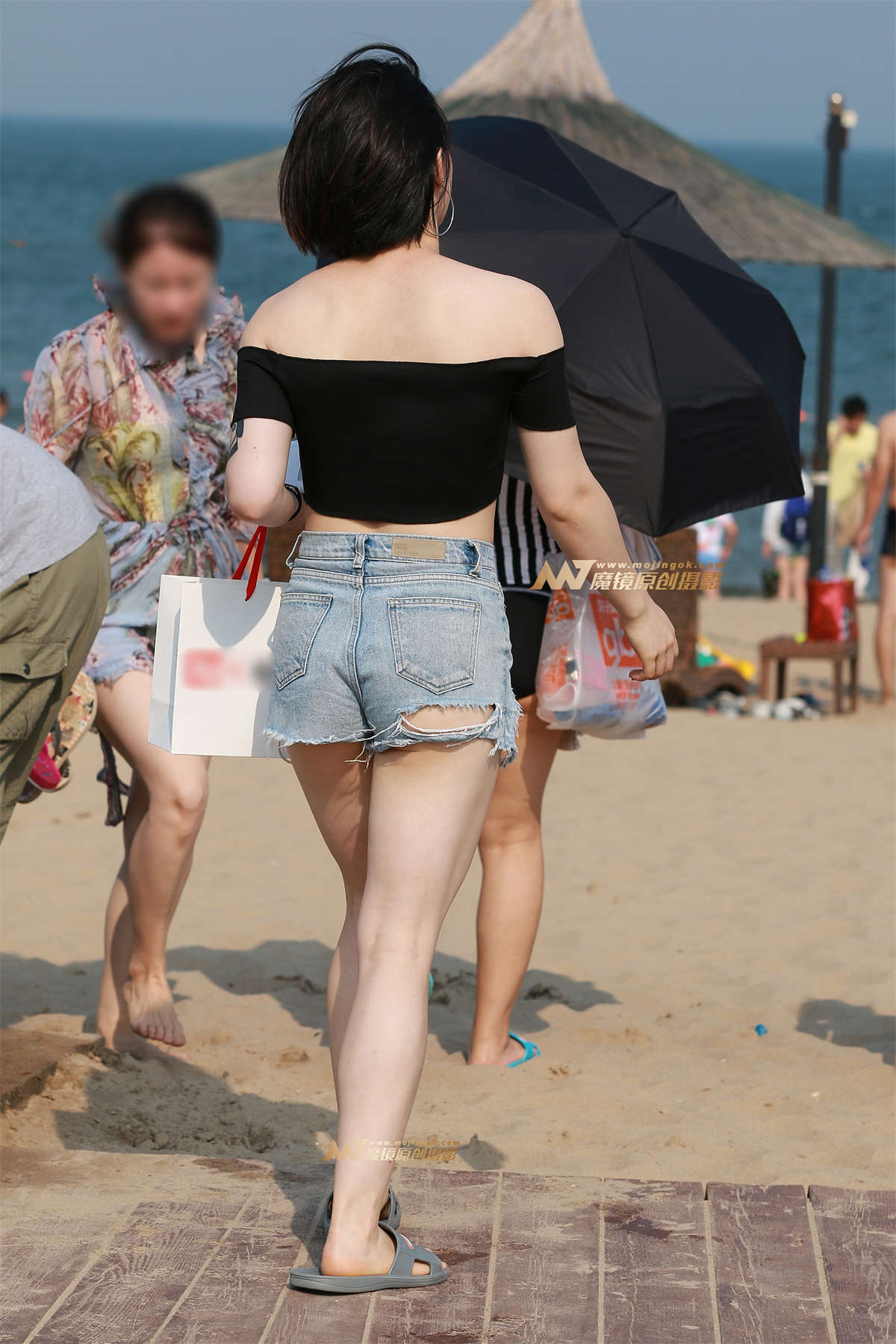 图片[2]-【小默赛帖】第1256篇★一字肩，洞洞热裤★-日更街拍