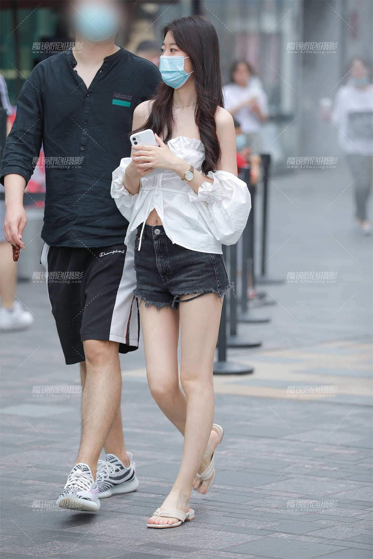 【玻璃赛帖】牛仔热裤女友-日更街拍