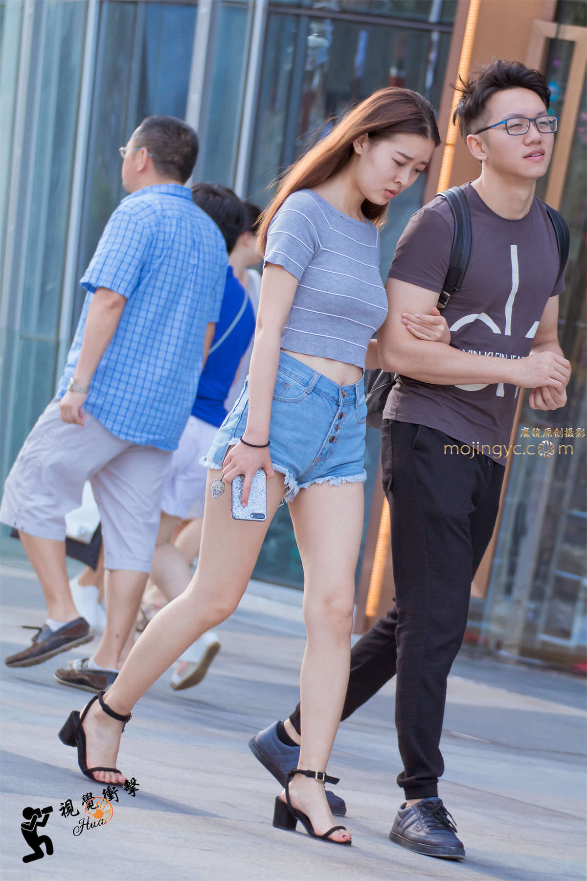 小清新 凉高跟 露腰 热裤 美腿-日更街拍