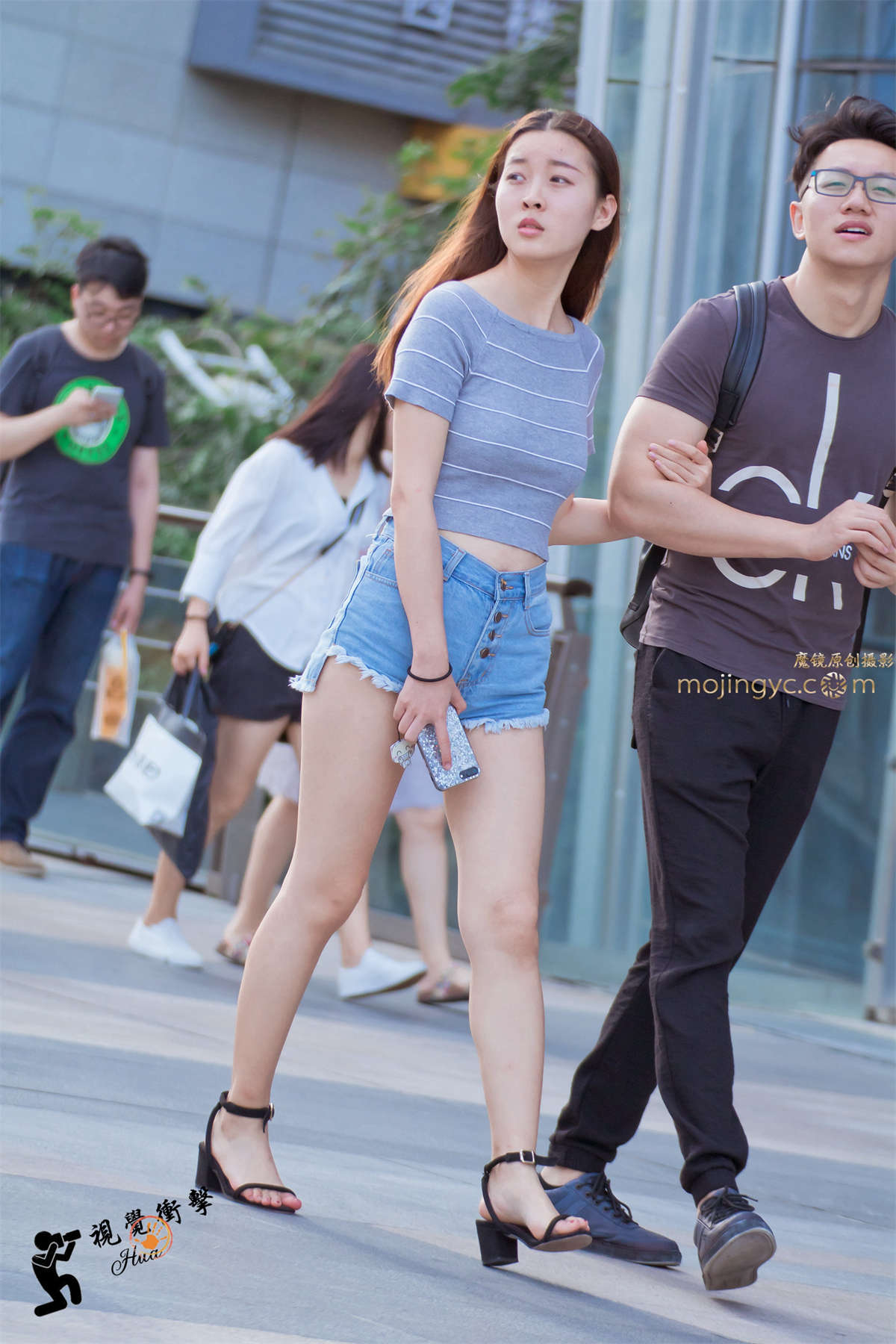 图片[2]-小清新 凉高跟 露腰 热裤 美腿-日更街拍