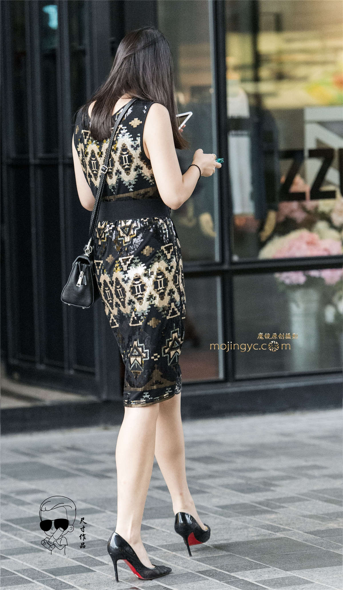 图片[2]-蕾丝裙红底高跟鞋凸显美女性感魅力-日更街拍