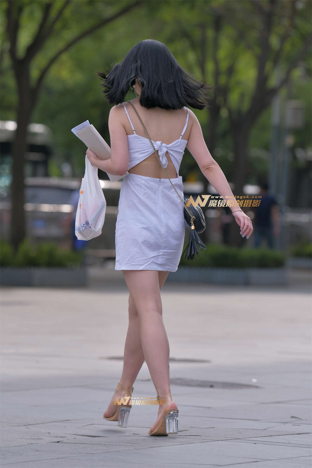 图片[2]-【红石赛贴】高跟长腿白裙美女-日更街拍