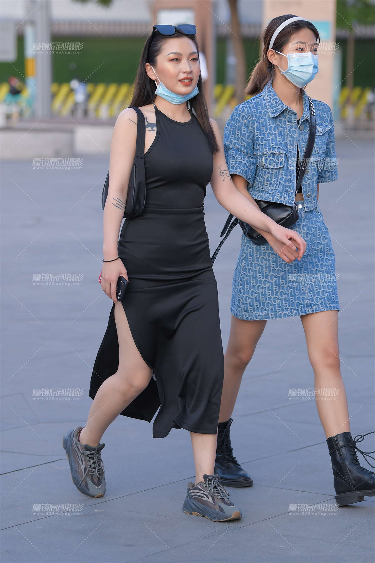 【红石赛贴】性感黑色长裙-日更街拍