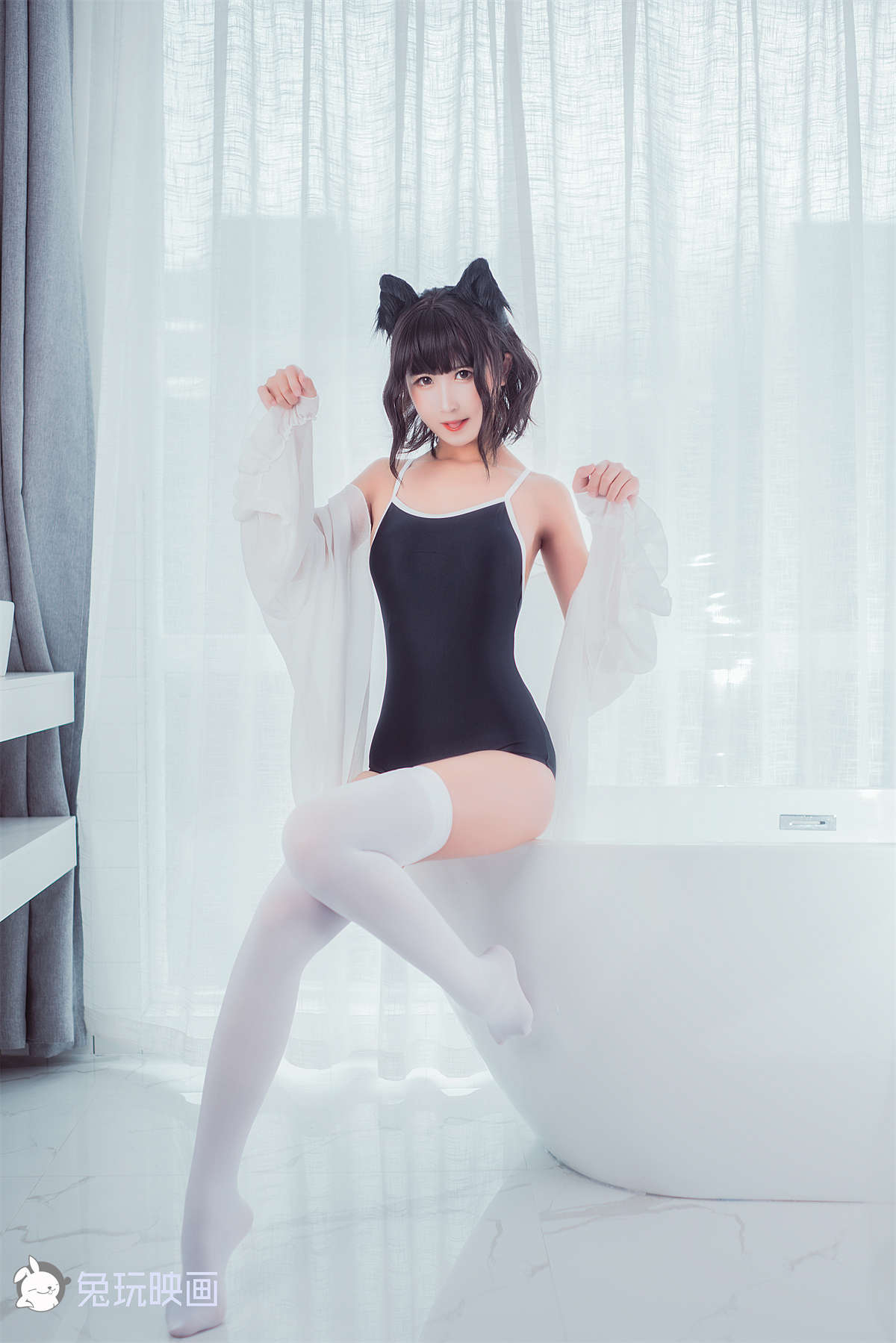 图片[2]-兔玩映画 夏日泳装 VOL.025 白丝喵-日更街拍