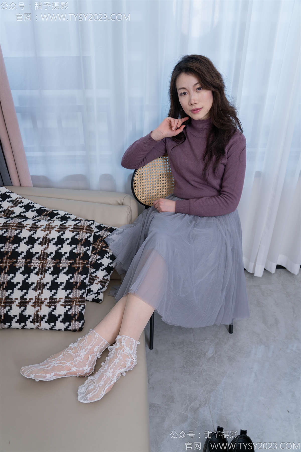 图片[2]-甜予摄影159期：杨梅-皮鞋、蕾丝袜、薄肉丝（脚尖加固）完整版-日更街拍