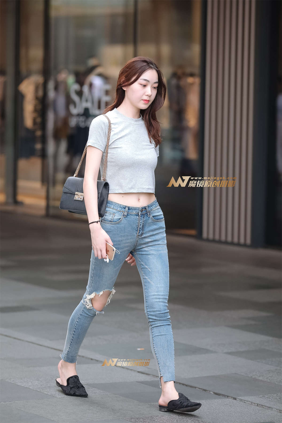 【凯恩赛帖】漂亮牛仔美眉-日更街拍
