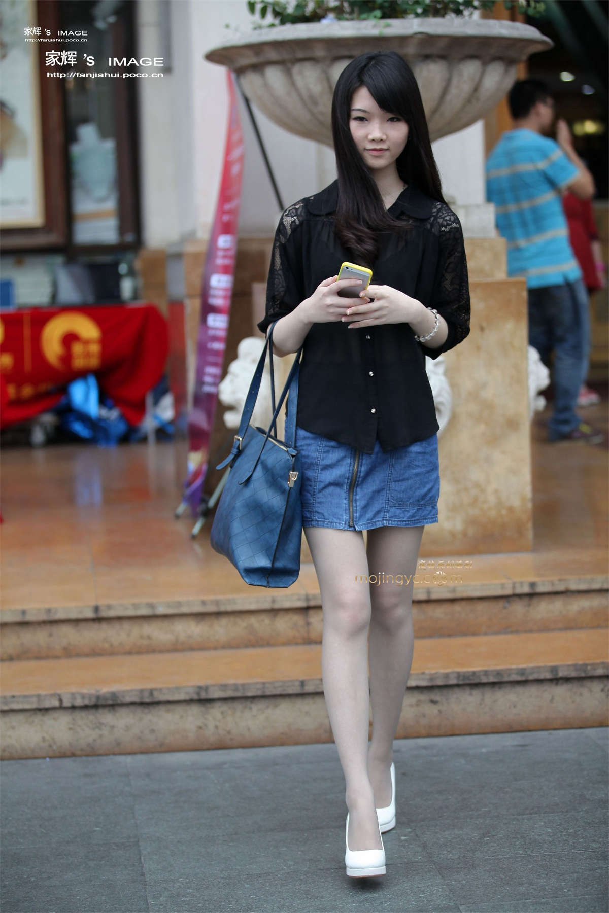 肉丝白色高跟鞋美眉-日更街拍