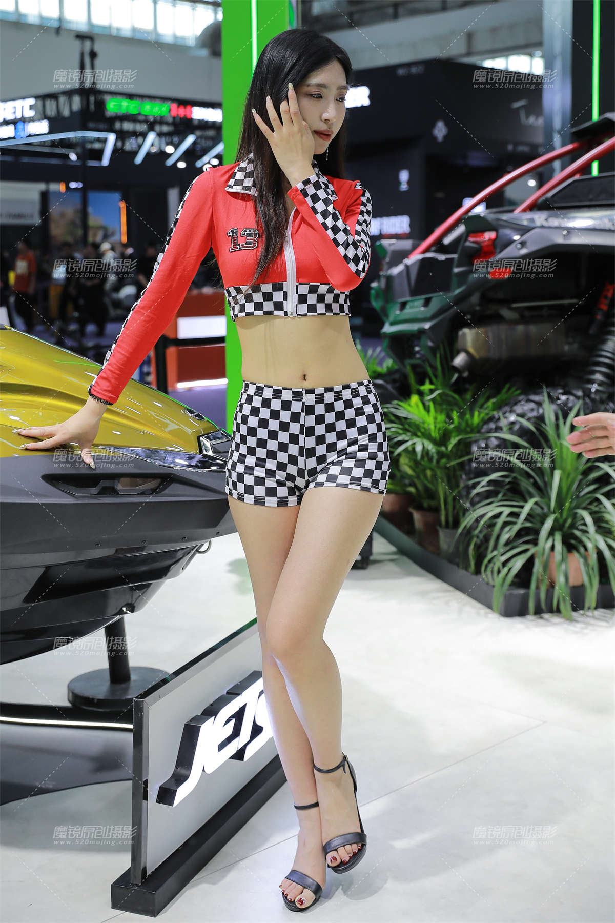 MZ黑白格热裤-日更街拍