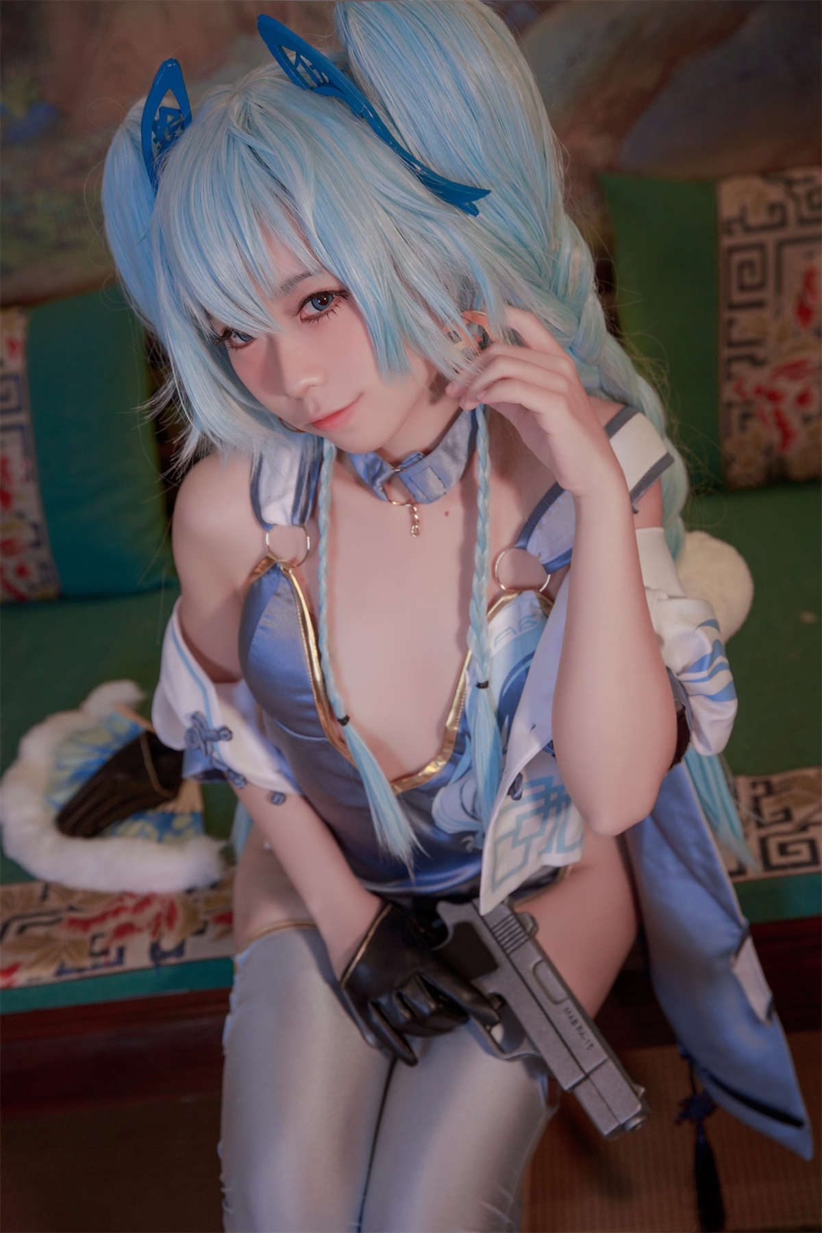 图片[2]-G44不会受伤 NO.8 pa15翠雀媚旗袍-日更街拍