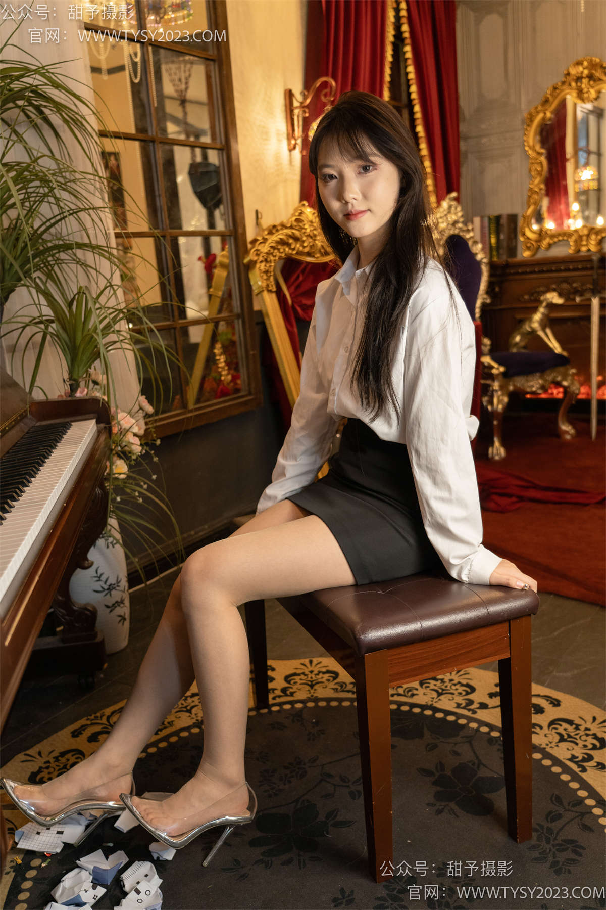 图片[2]-甜予摄影107期：璇璇-高跟鞋、拖鞋、薄肉丝（脚尖透明款）、薄黑丝（脚尖加固款）、踩小房子的剧情 完整版-日更街拍