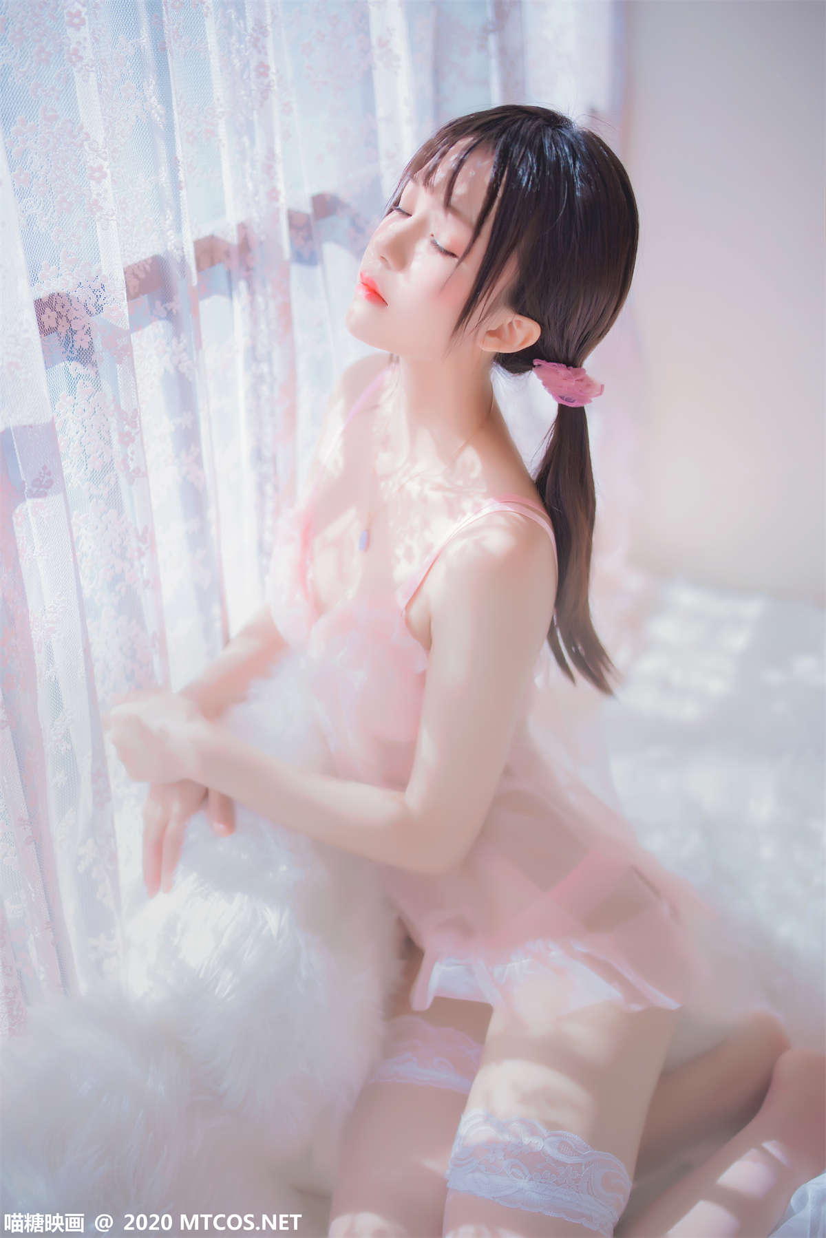 喵糖映画 VOL.189 粉系轻纱-日更街拍