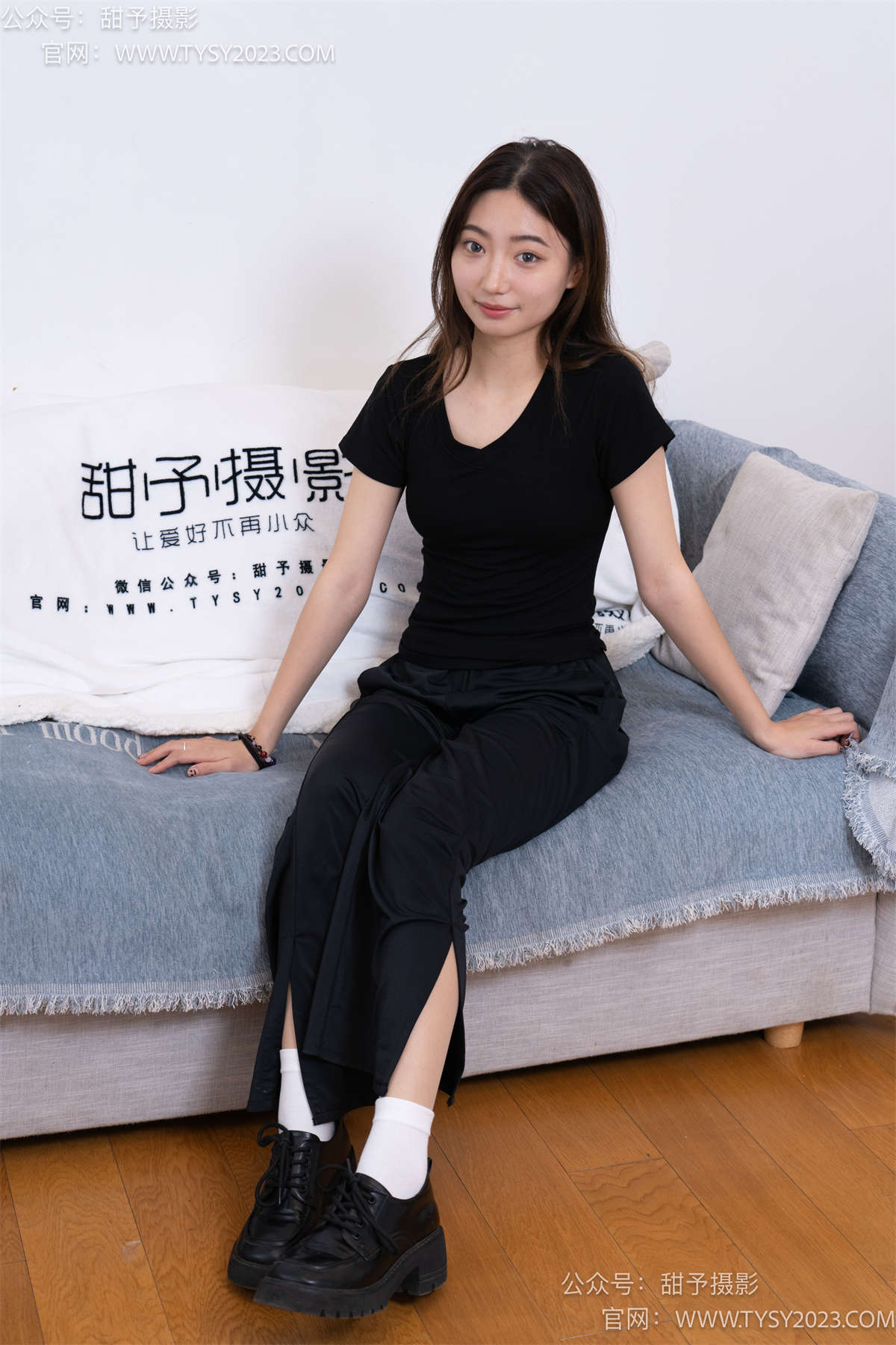 图片[2]-甜予摄影054期：雪梨-皮鞋、白棉袜、肉丝（脚尖加固款）完整版-日更街拍