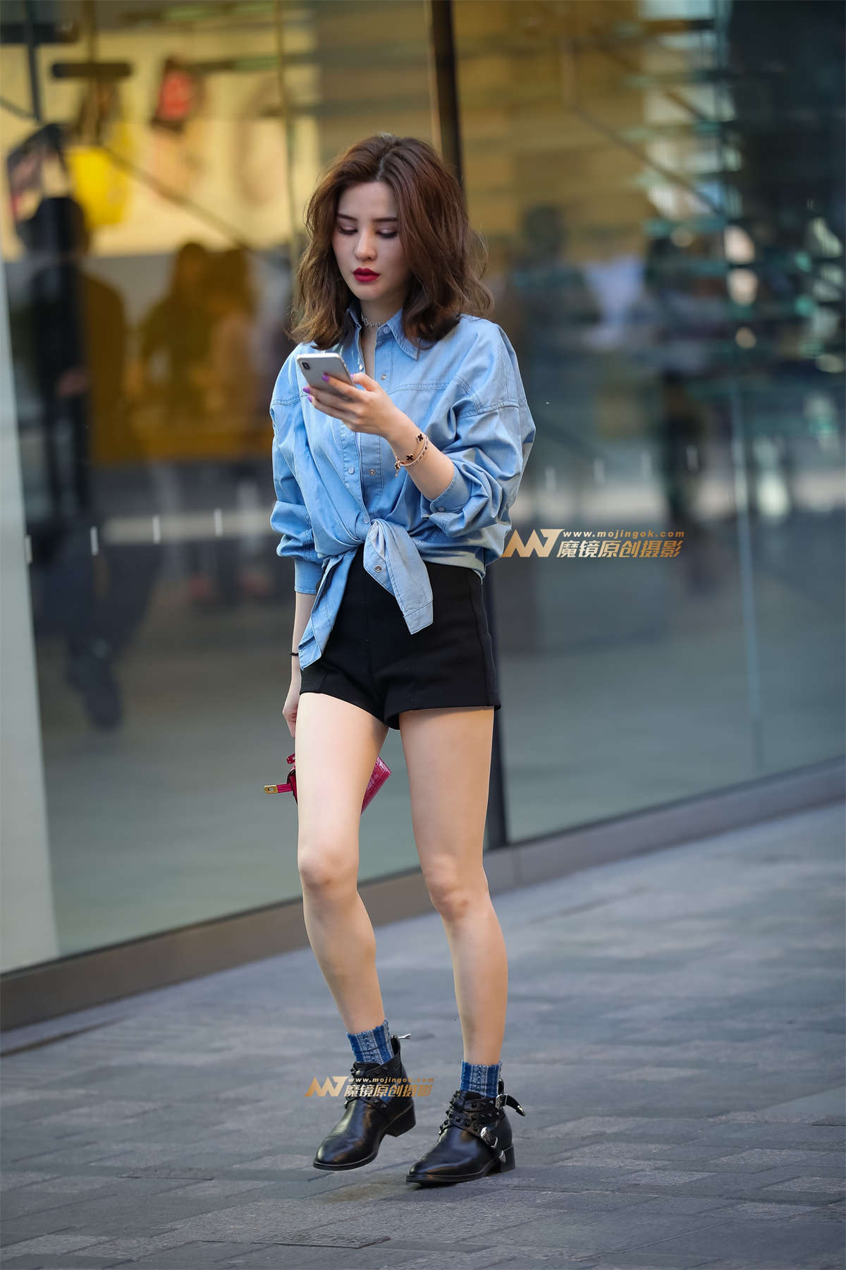 时髦短发美女-日更街拍