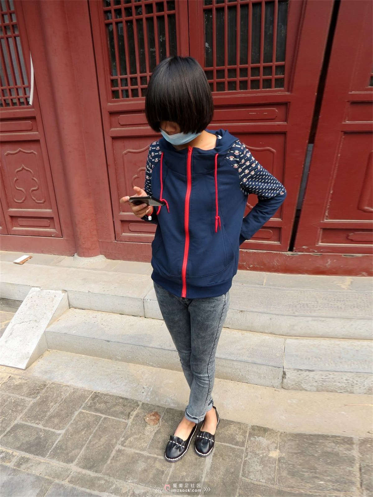 MZSOCK-2018 No.3 可爱蘑菇口罩妹头小萝莉皮鞋小船袜 【第二季】-日更街拍