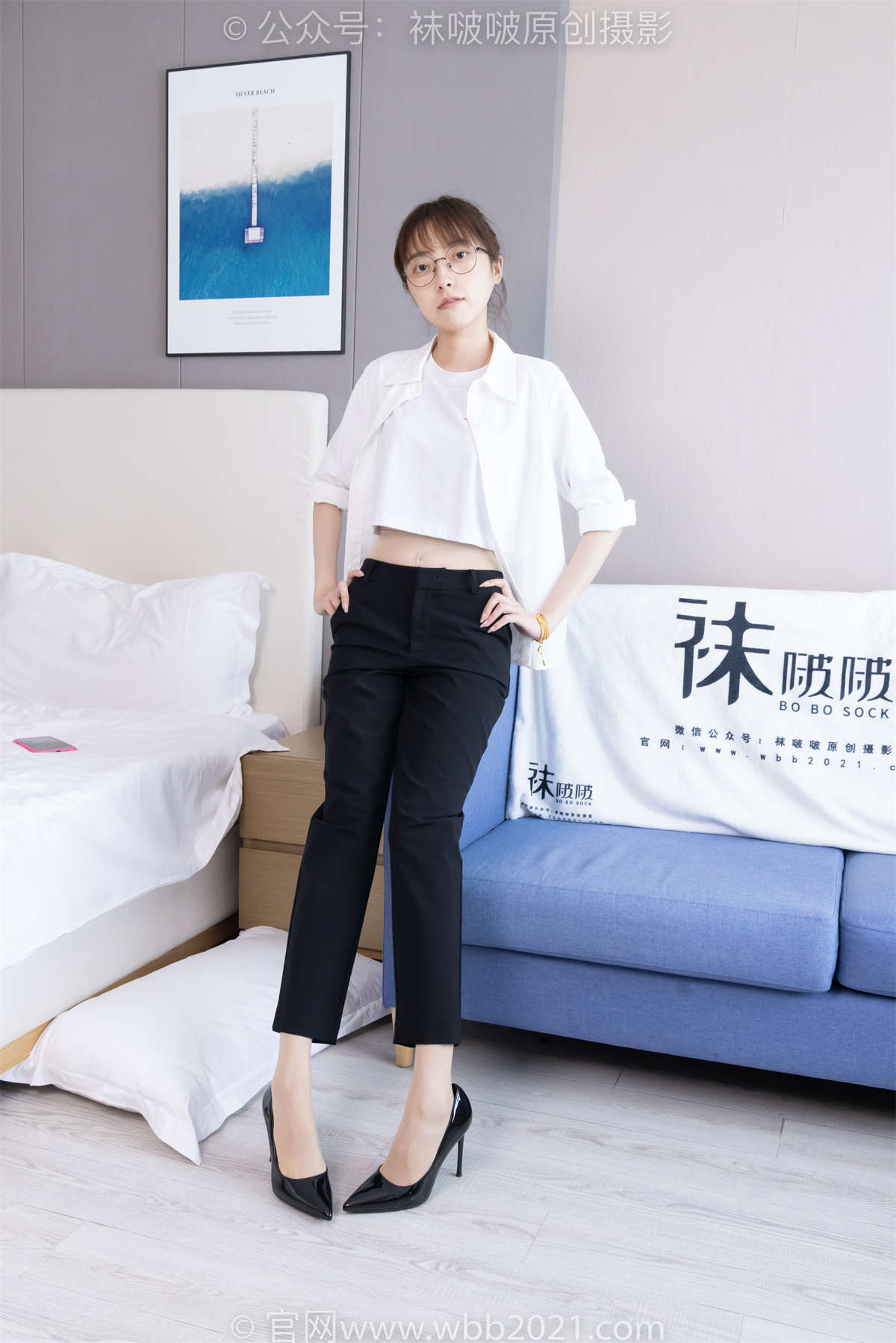 图片[2]-袜啵啵 No.535 稚予-高跟鞋、皮鞋、黑棉袜、薄肉丝（脚尖加固款）、裤里丝 花絮版-日更街拍