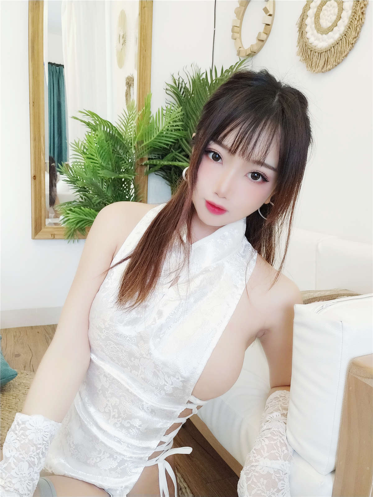 图片[2]-鬼畜瑶-白色旗袍-日更街拍