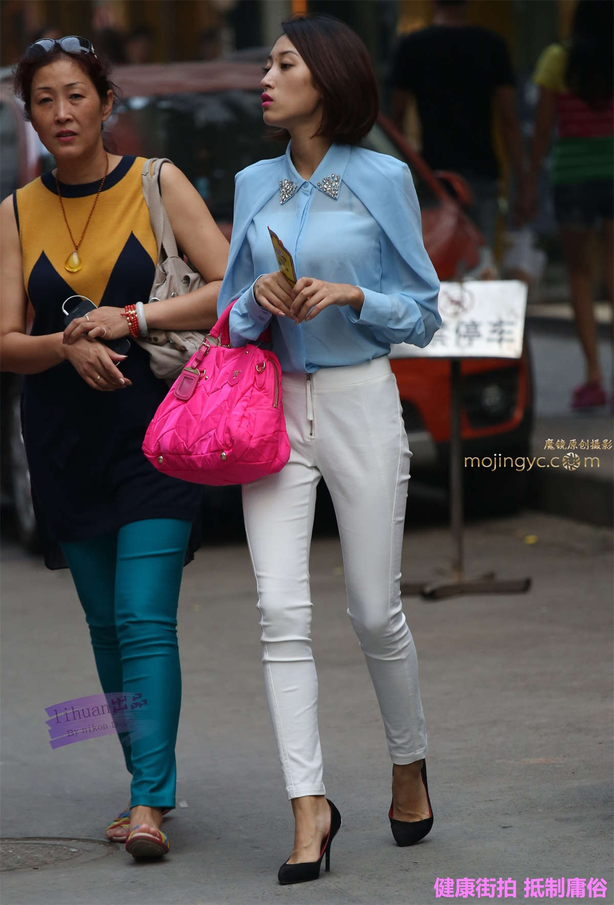 李欢原创-白裤，气质女（11P）-日更街拍