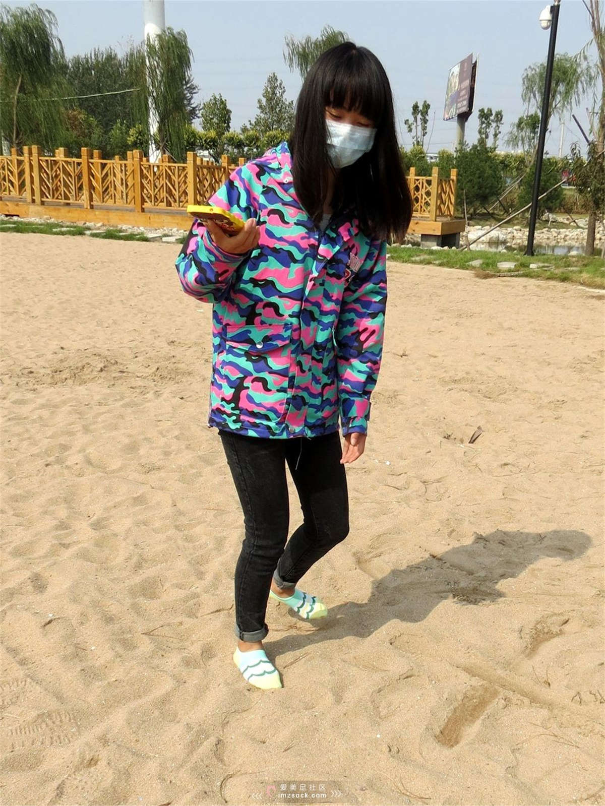 MZSOCK-2018 No.5 牛仔裤可爱棉袜口罩女生【第一季】-日更街拍