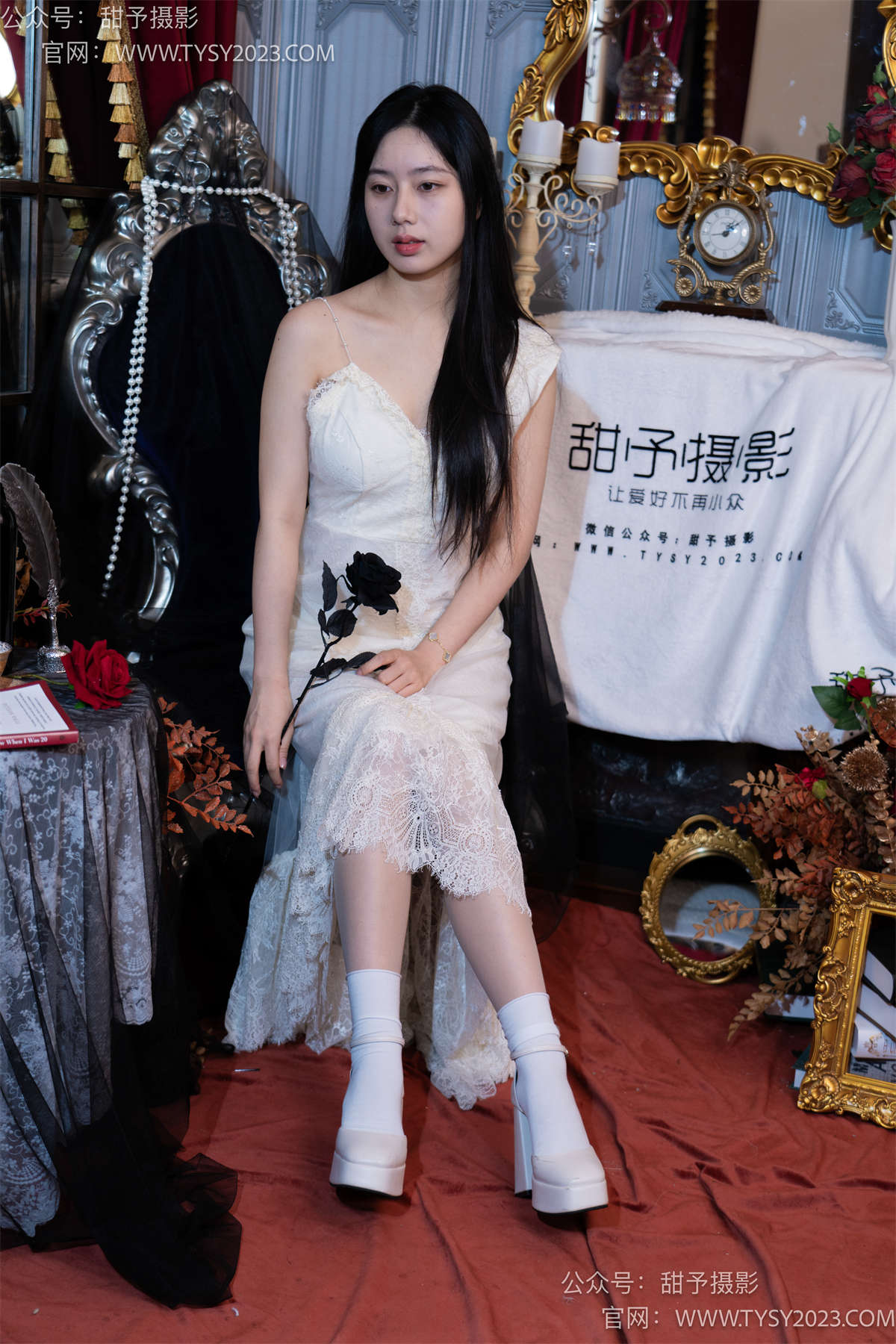 图片[2]-甜予摄影027期：鱼鱼-高跟鞋、白棉袜、肉丝（脚尖加固款）完整版-日更街拍