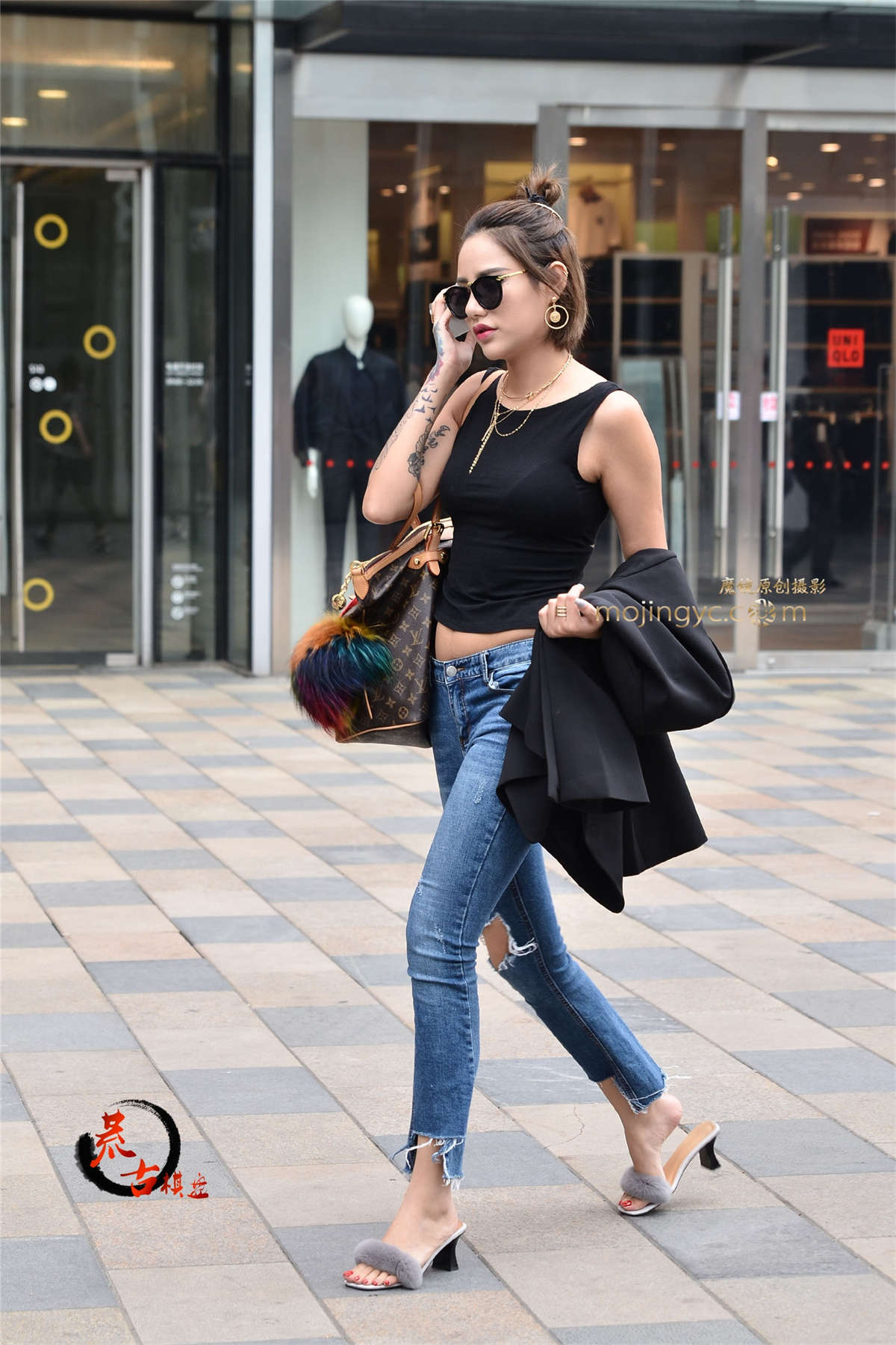 图片[2]-10-09 牛仔裤，丸子头-日更街拍