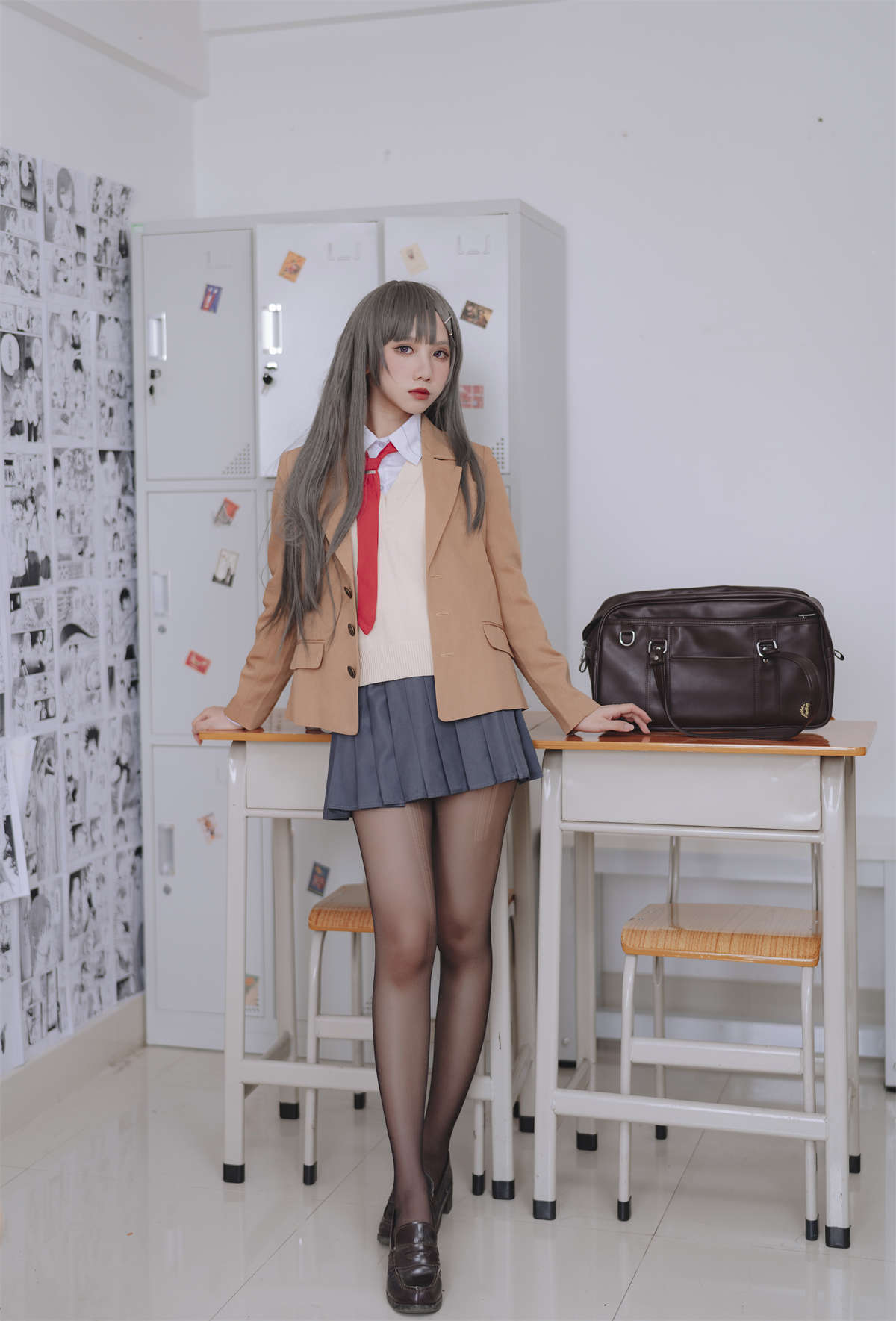果咩酱w NO.043 麻衣校服-日更街拍