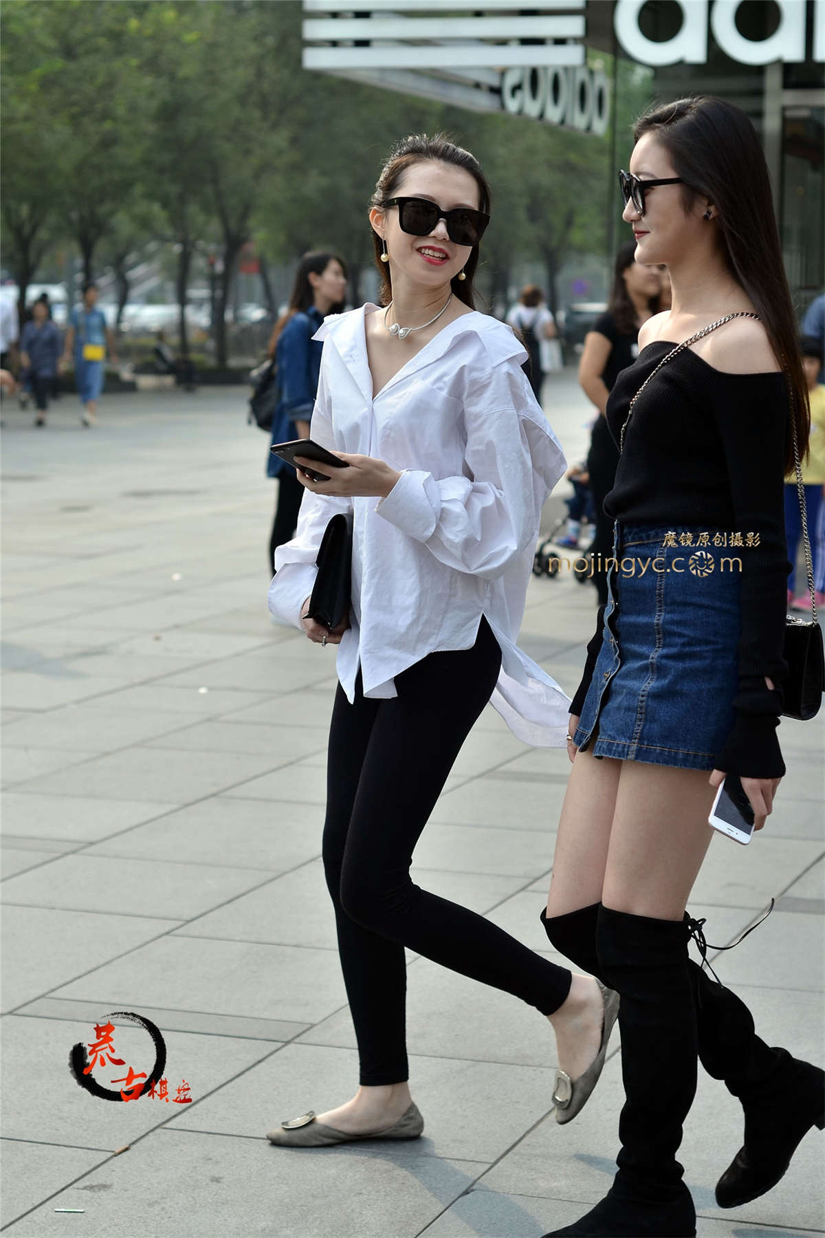 图片[2]-10-12 牛仔裙，长筒靴-日更街拍