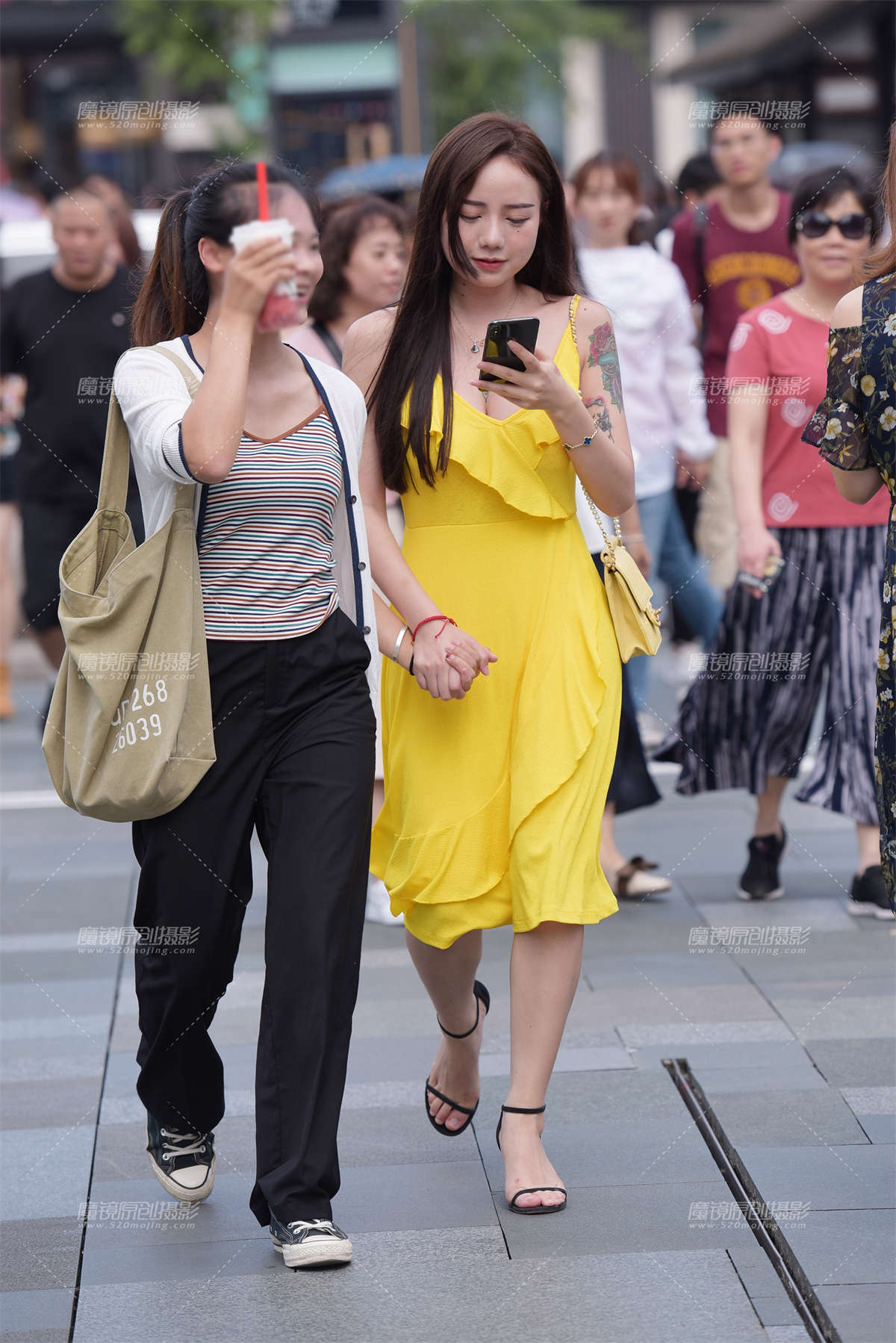 【慕容笙赛贴】黄色连衣裙美女-日更街拍