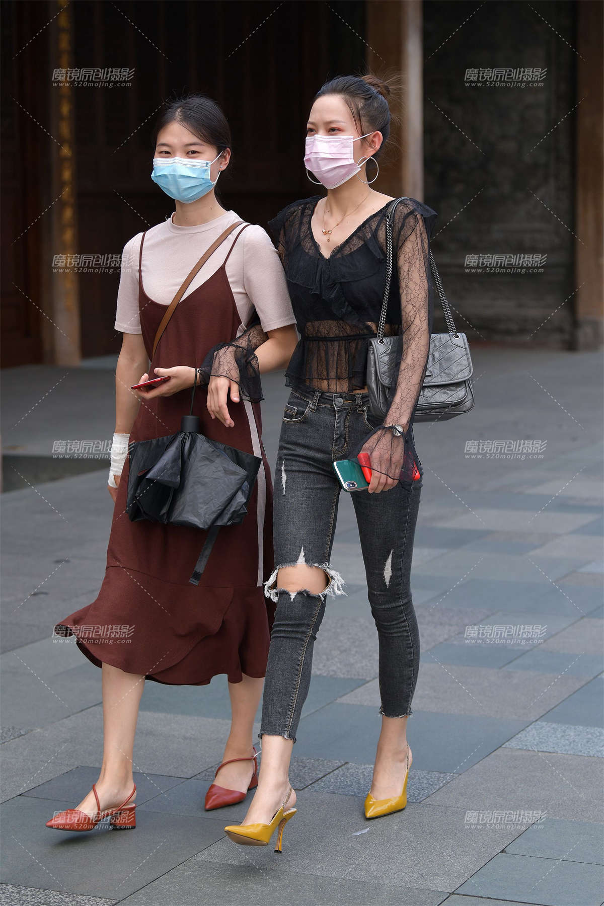 长腿高跟紧牛女人-日更街拍