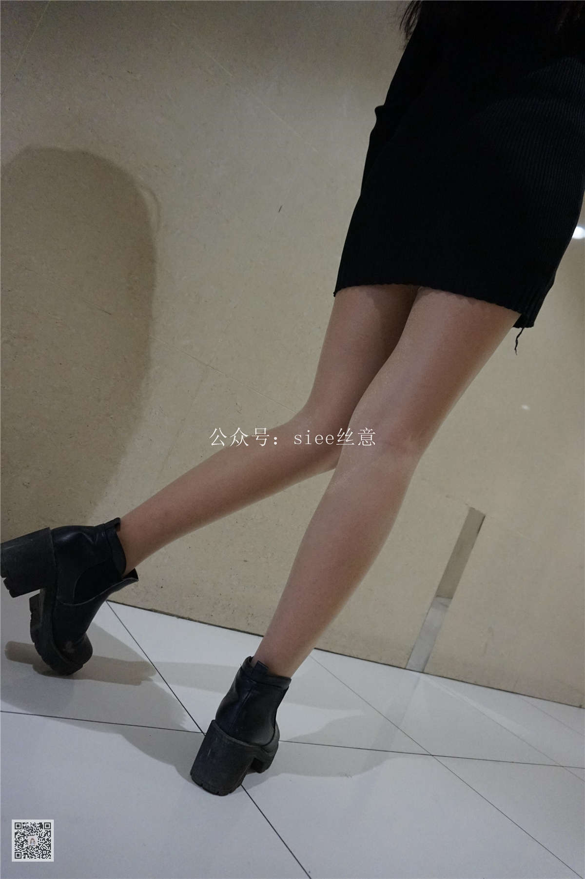 图片[2]-SIEE丝意 NO.025 曦曦的黑色紧身裙配肉丝-日更街拍