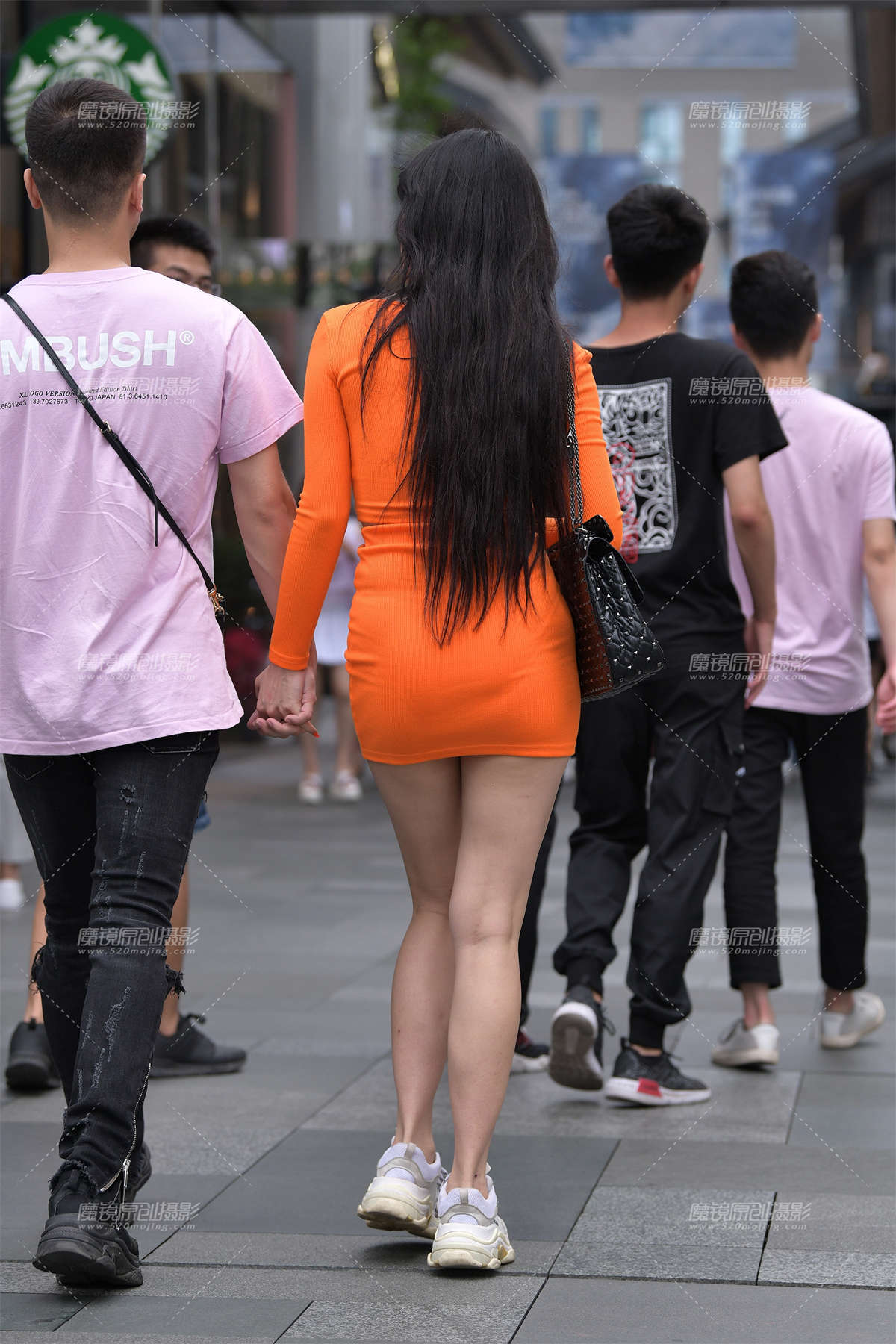 图片[2]-性感橙色包臀裙-日更街拍