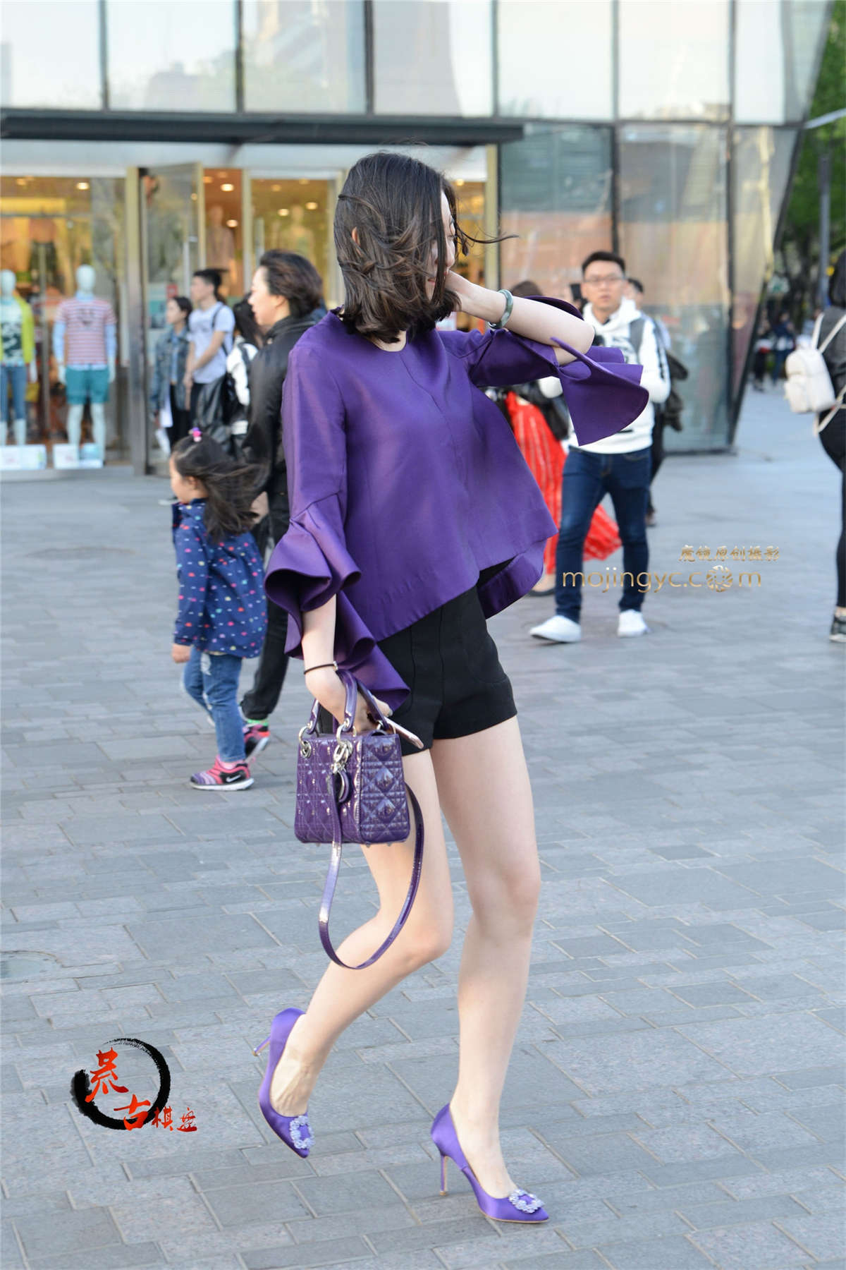 图片[2]-10-31 紫衣高跟大长腿-日更街拍
