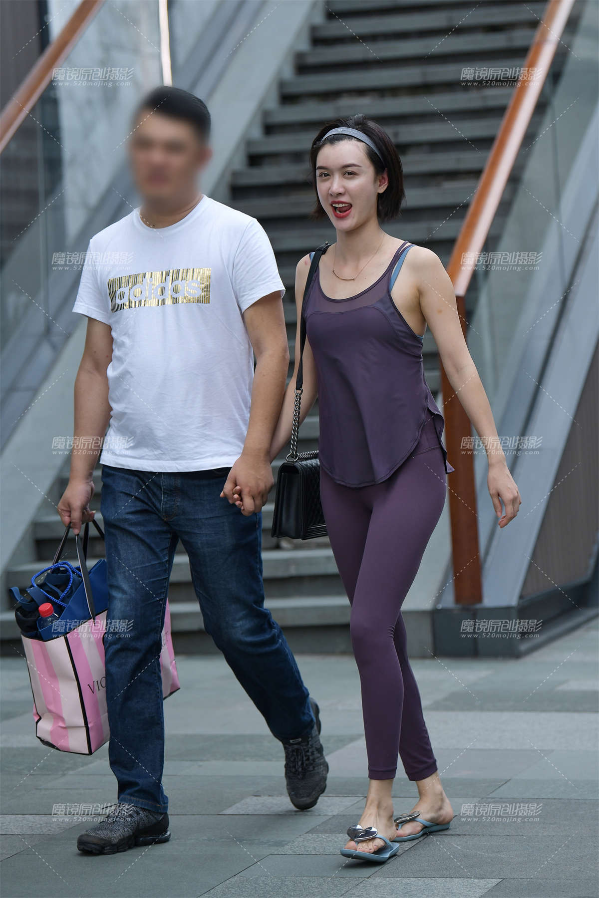 紫色紧身裤__-日更街拍