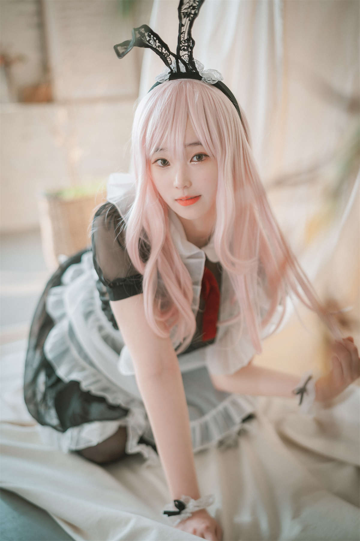 图片[2]-[DJAWA] BamBi – Sheer Bunny Maid-日更街拍