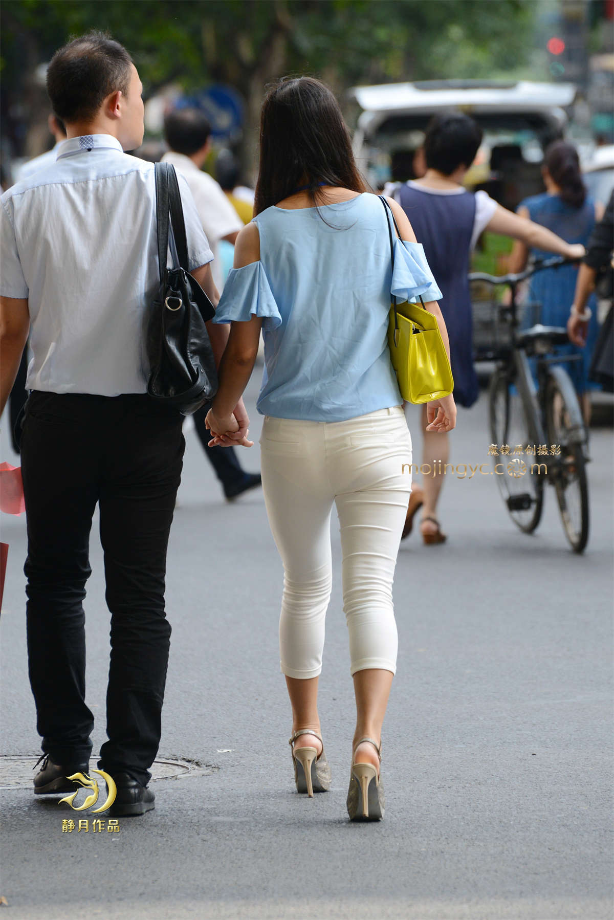 白裤妹子的美丽背影-（12P）-日更街拍
