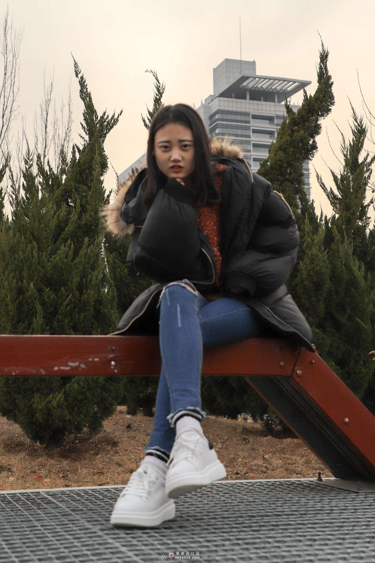 图片[2]-MZSOCK-2018 No.51 苗欣 板鞋 白色棉袜-日更街拍