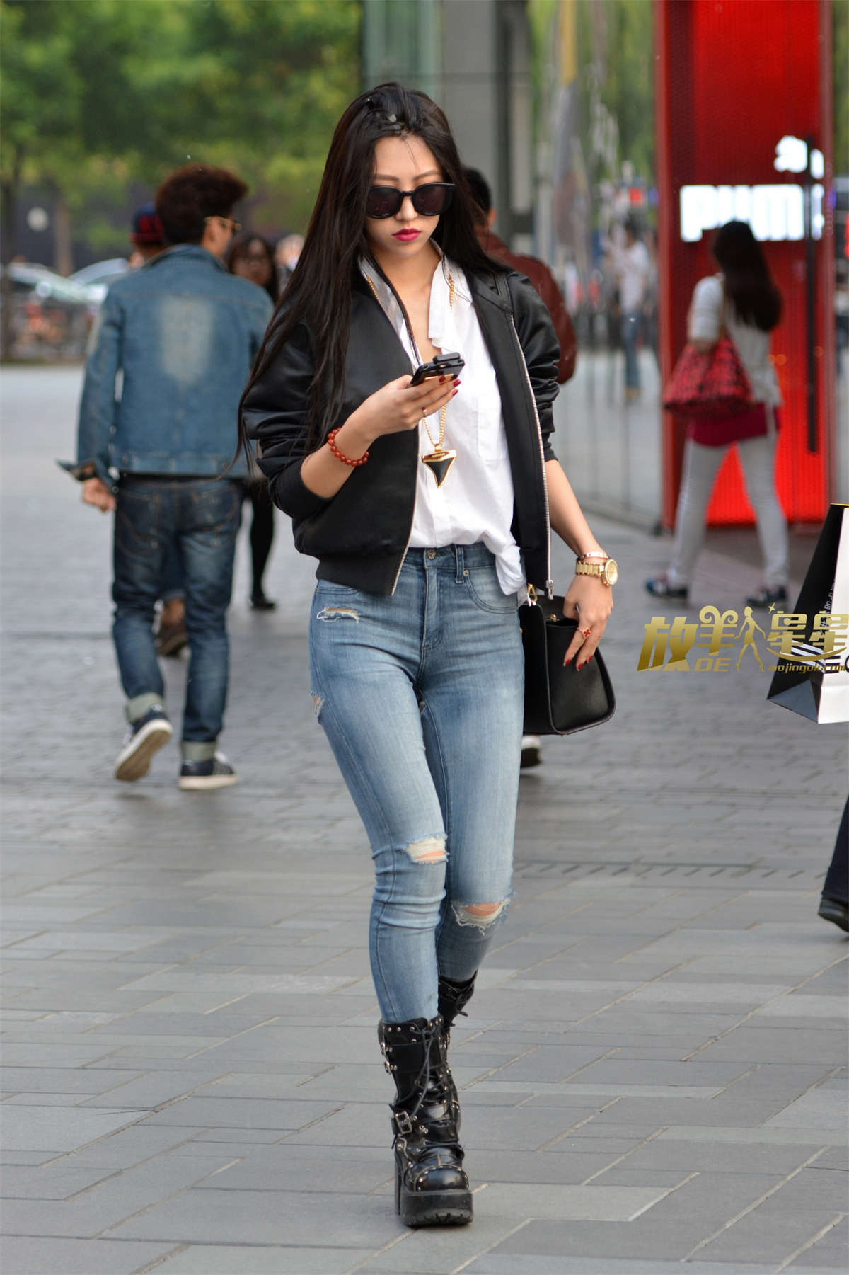 【放羊的星星】牛仔，黑短靴【13P】-日更街拍